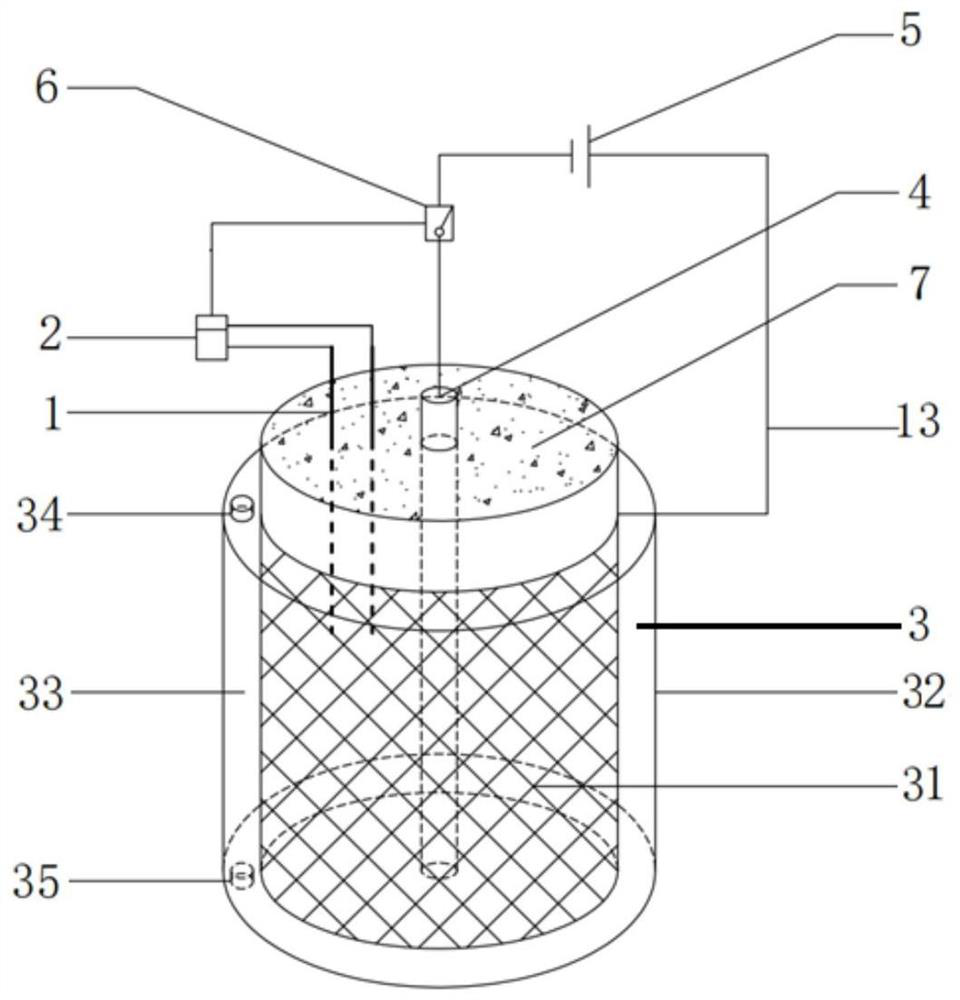 Device for monitoring concentration of chloride ions in reinforced concrete and automatically removing chlorine