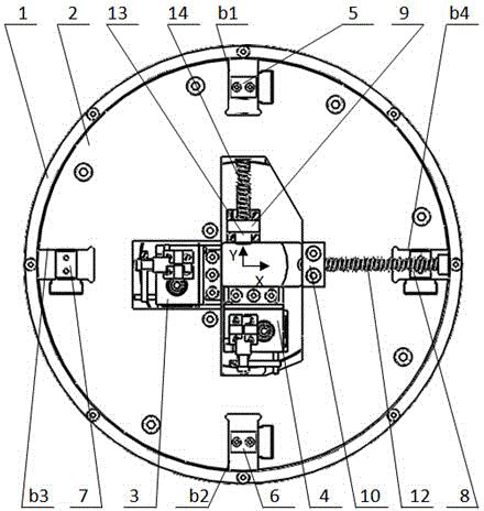 Aero-engine assembly measuring system two-dimensional driving device based on plane orthogonal decoupling