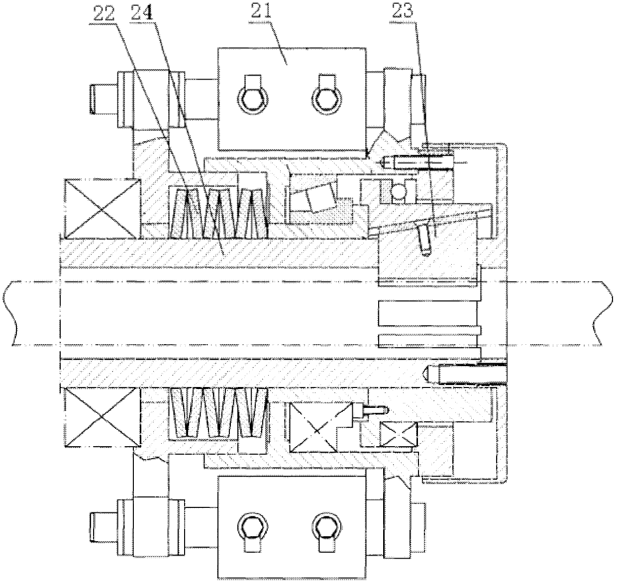 Tunnel drilling machine and hydraulic power head device thereof