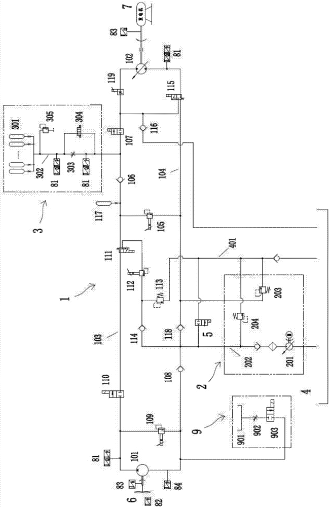 Static liquid energy storage hydraulic transmission type wind power generation set and control method