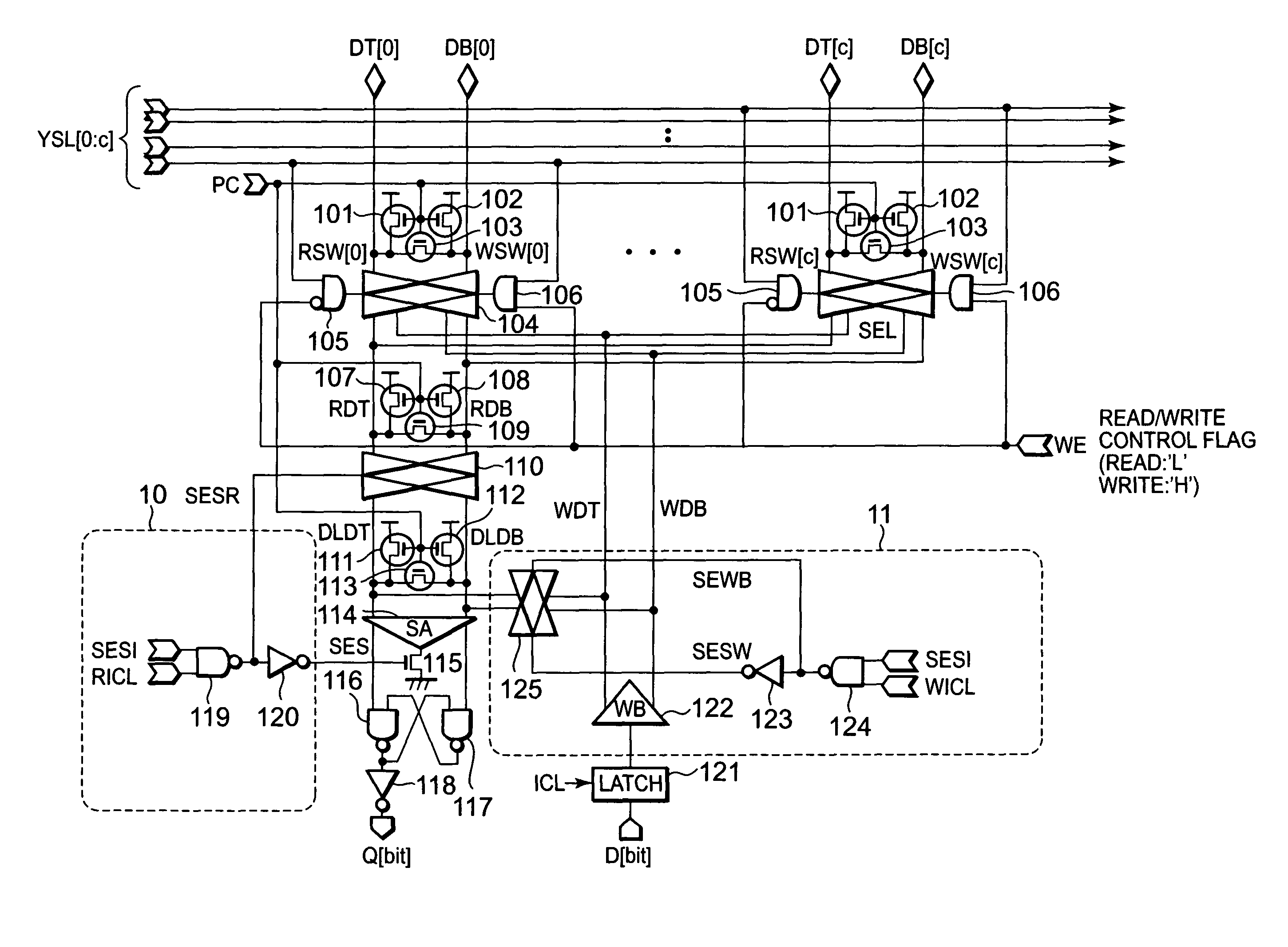 Semiconductor memory device having write data through function