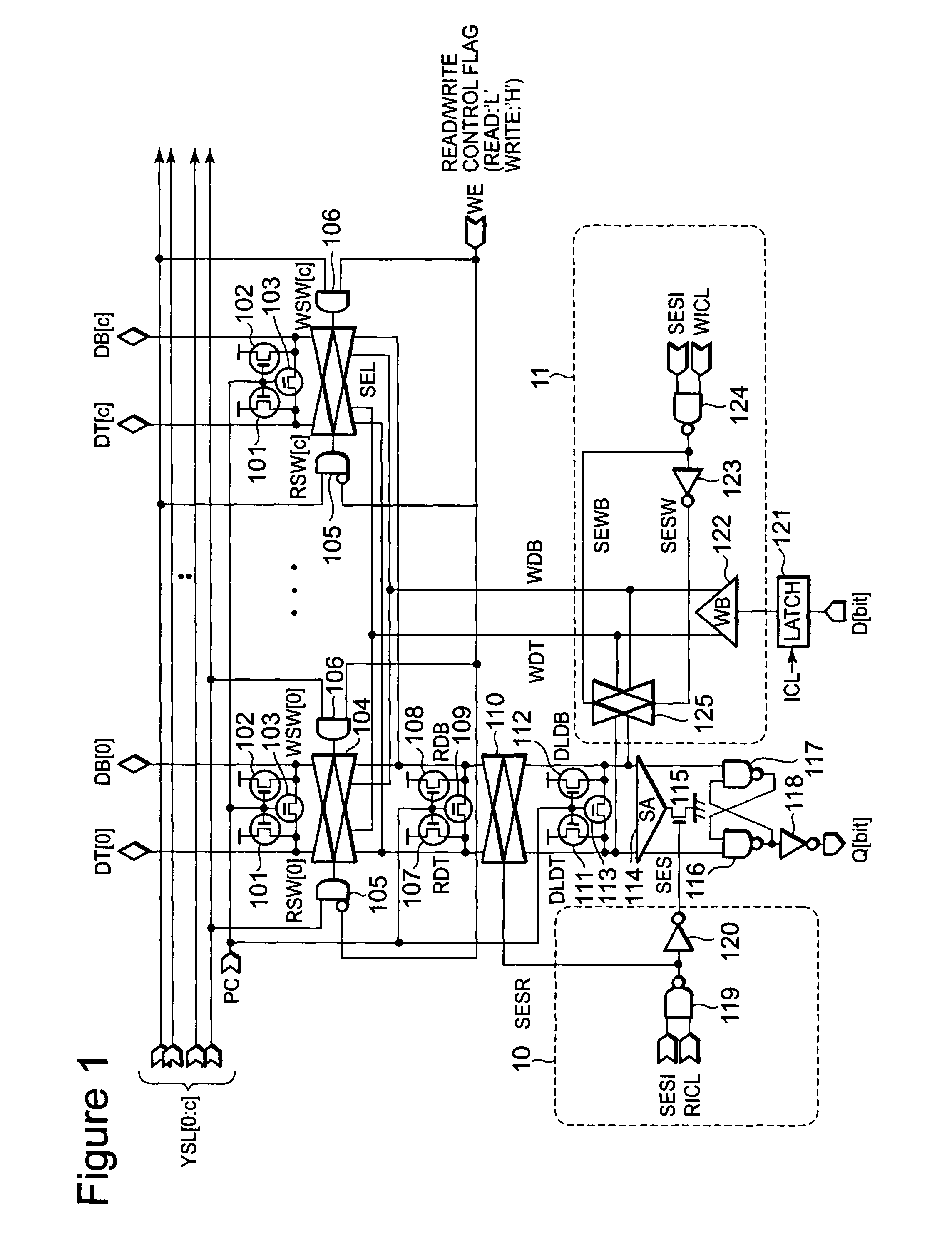 Semiconductor memory device having write data through function