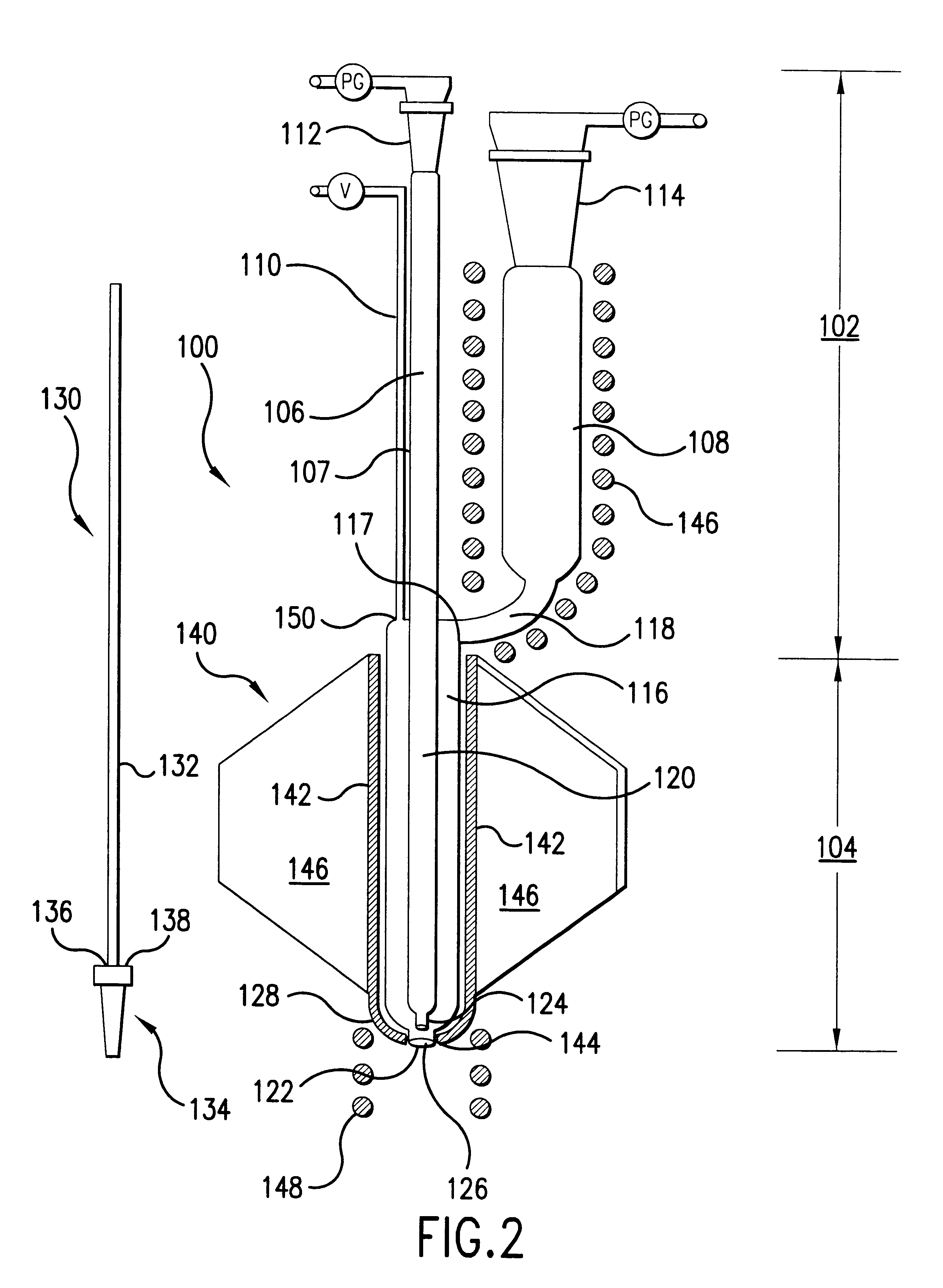 Multi heating zone apparatus and process for making core/clad glass fibers