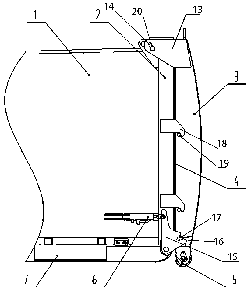 Rear door water leakage prevention structure of intelligent mobile rubbish compressor