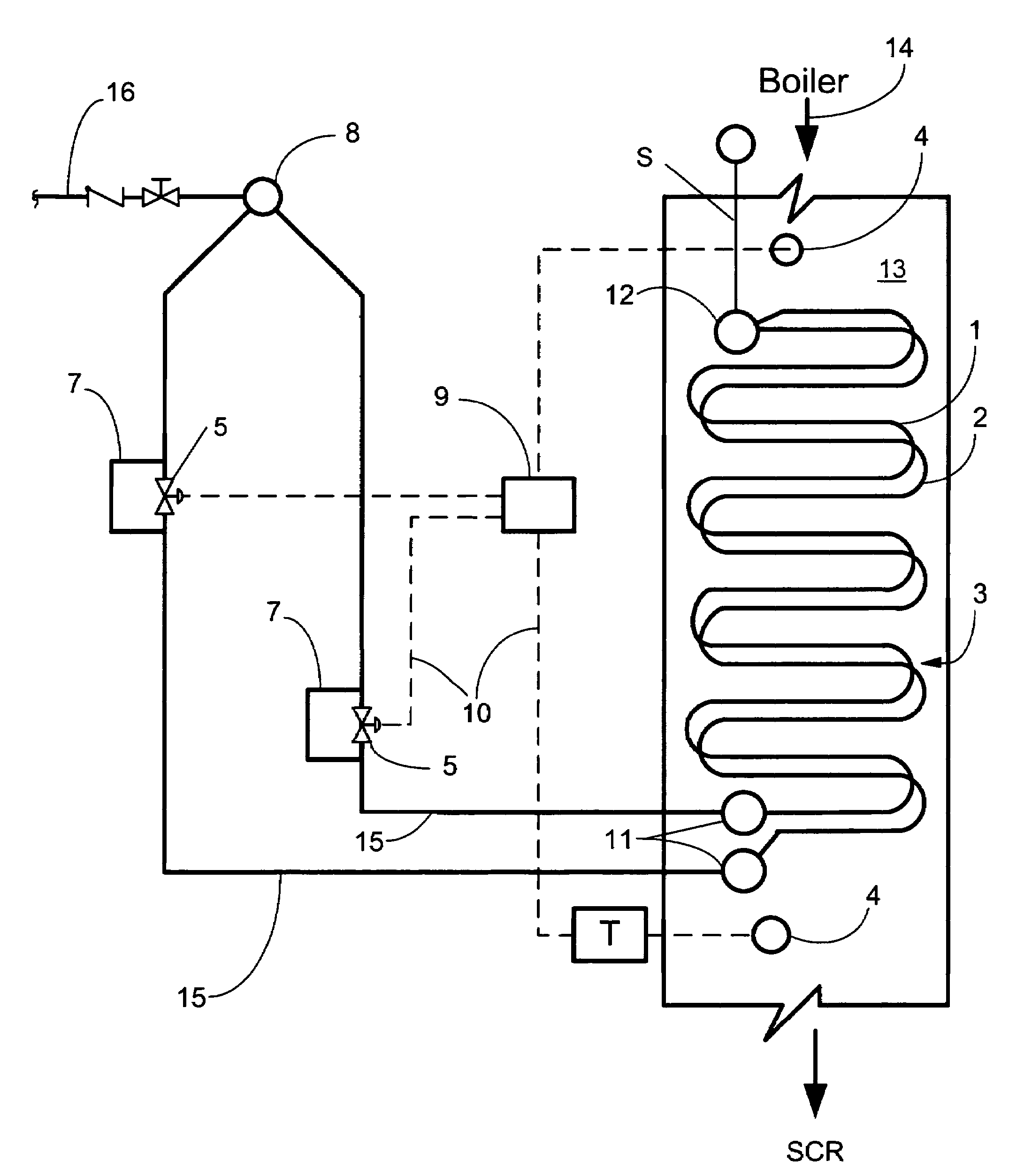 Multiple pass economizer and method for SCR temperature control