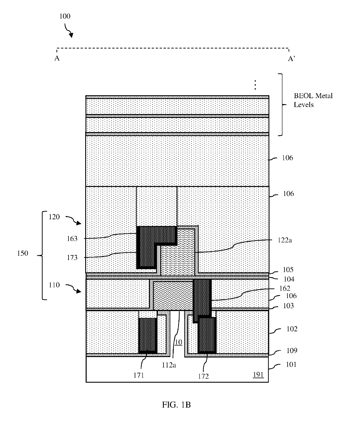 Integrated circuit structure incorporating stacked field effect transistors and method