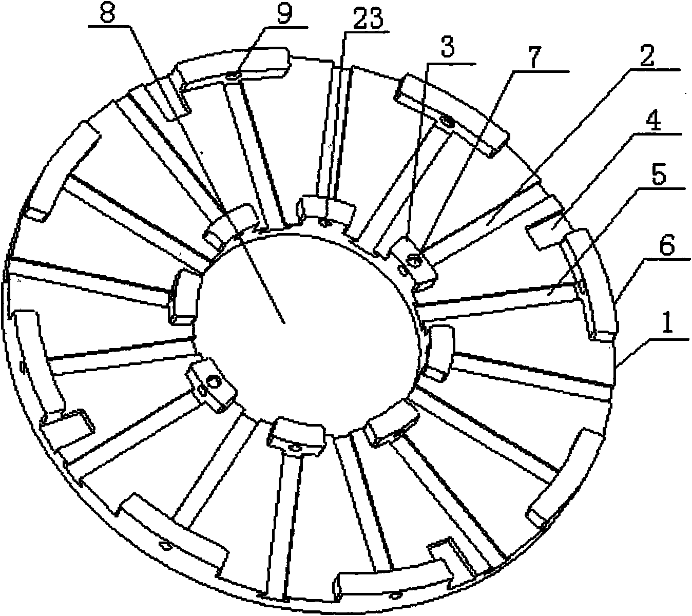 Annular thin-wall article clamping device and using method thereof