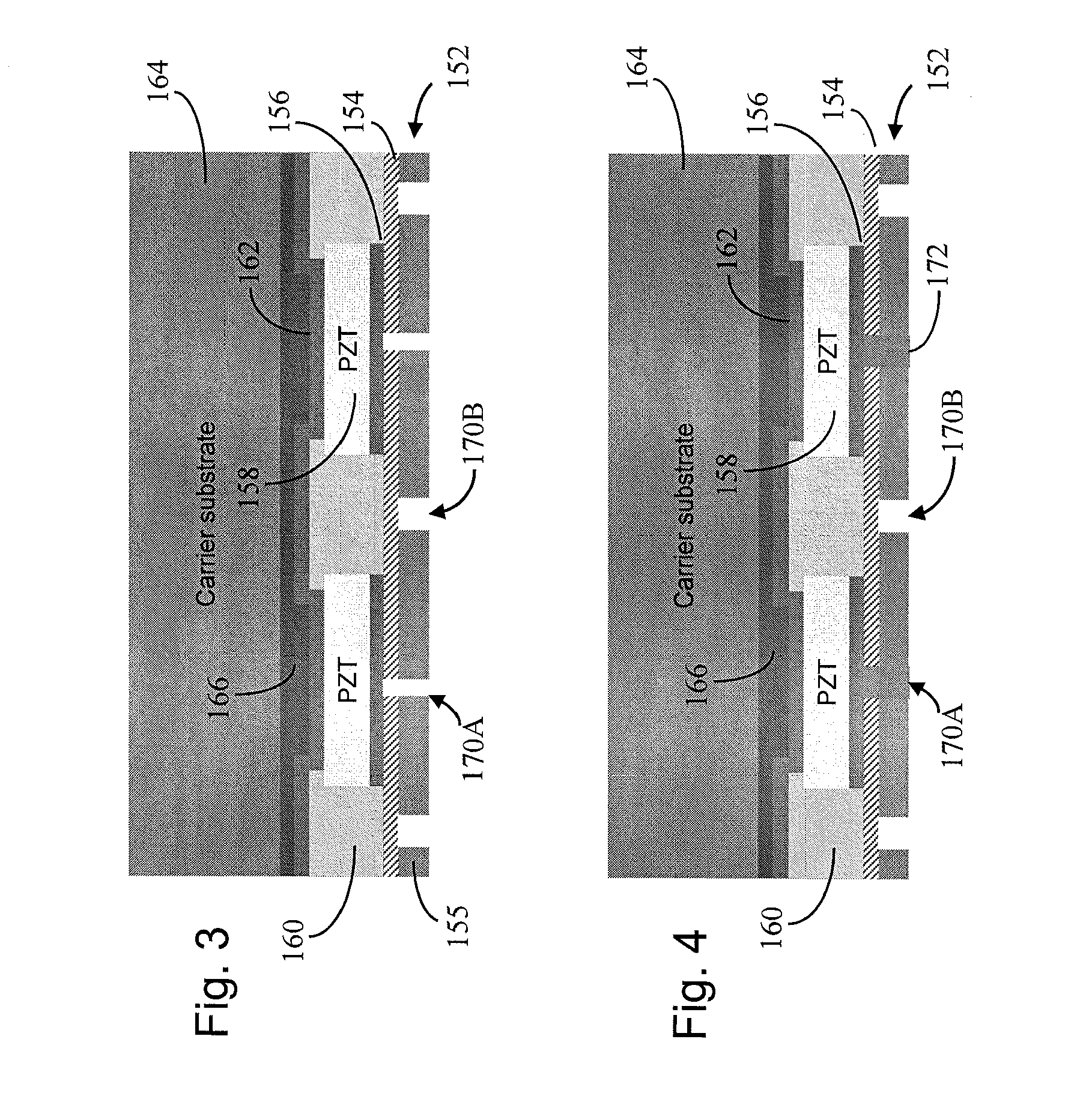 Methods for forming piezoelectric ultrasonic transducers, and associated apparatuses