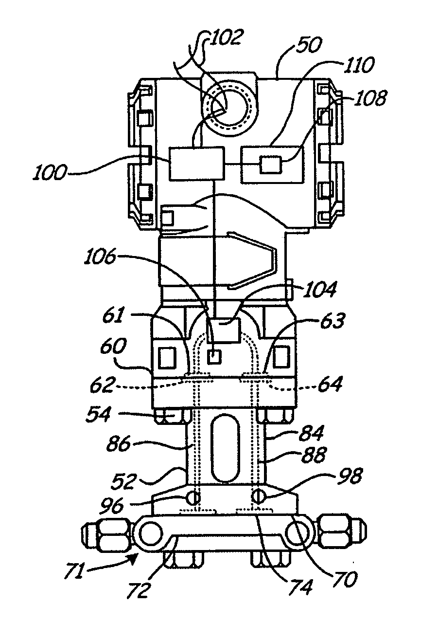 Process transmitter isolation assembly