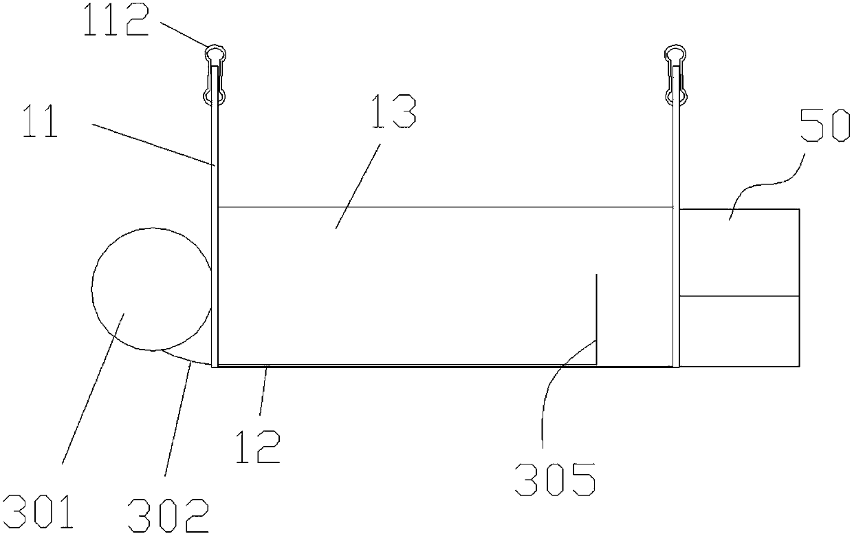 Suspended bookshelf structure