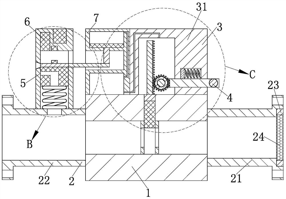 A water pipeline valve with decompression and damage prevention