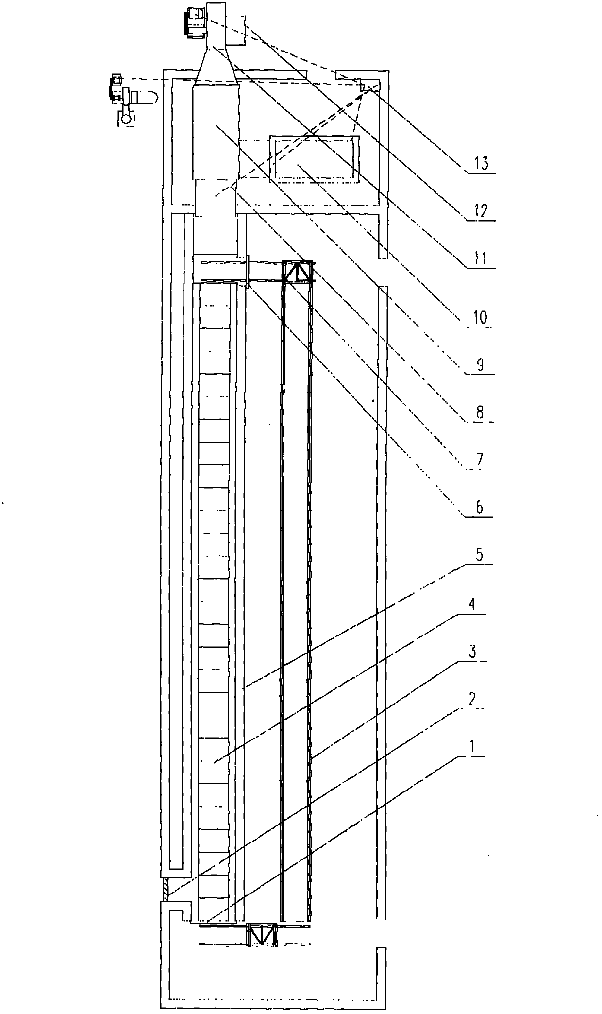 Countercurrent continuous-type fruit and vegetable drying equipment