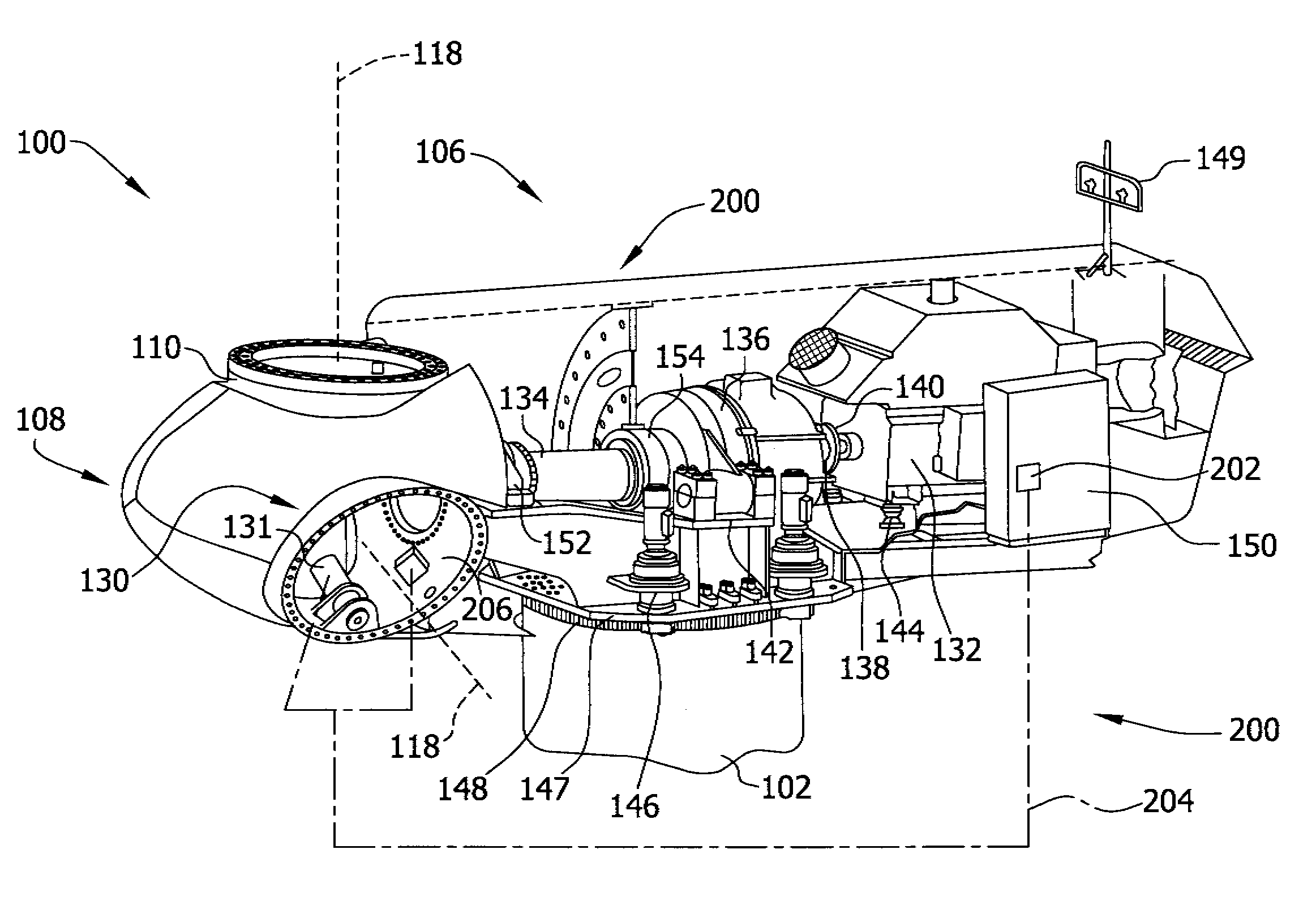 Yaw assembly for a rotatable system and method of assembling the same