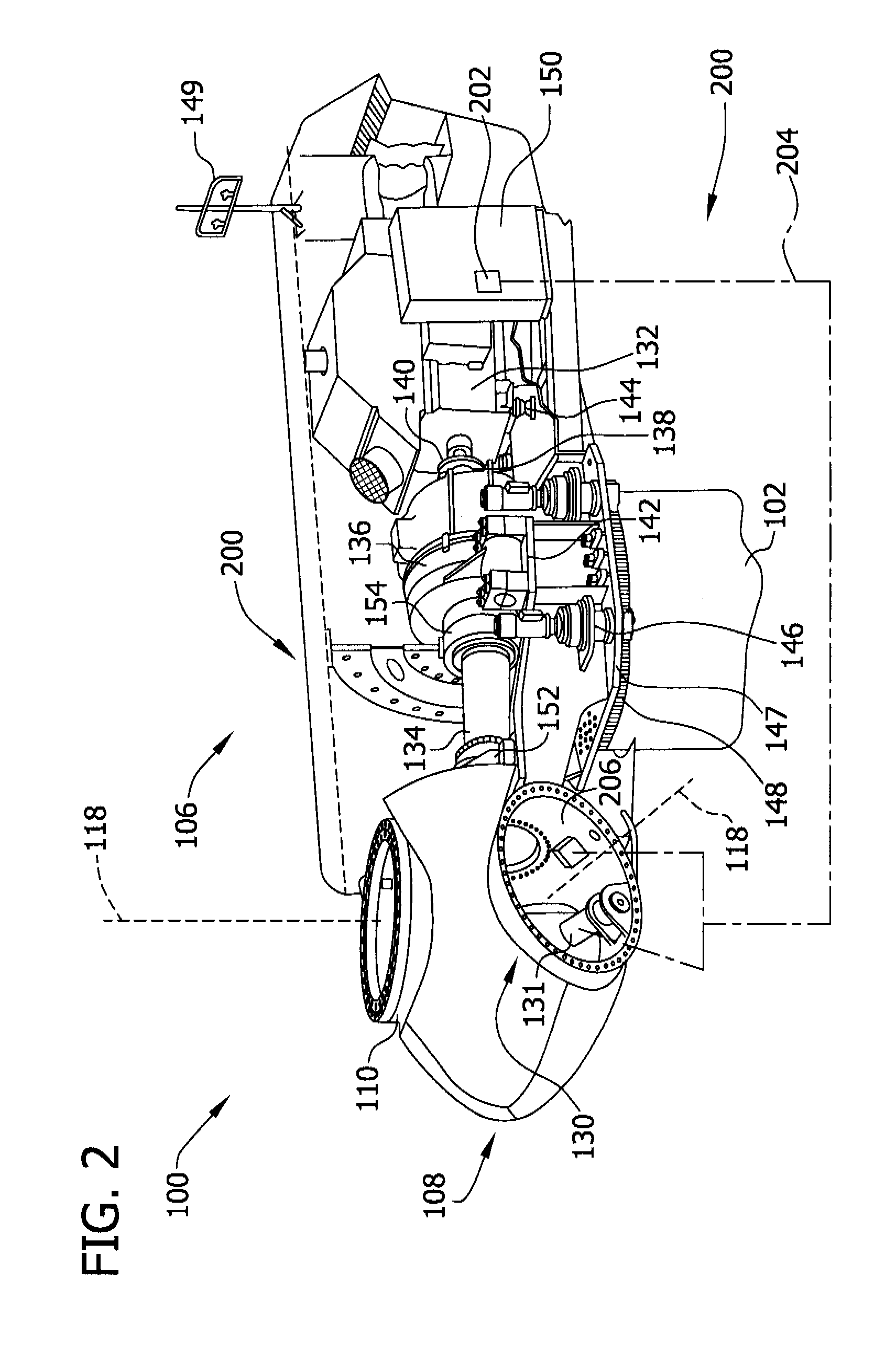 Yaw assembly for a rotatable system and method of assembling the same