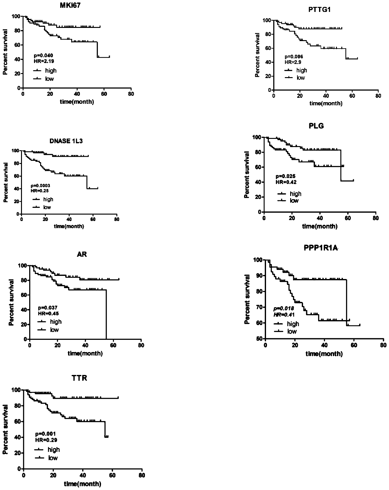 Establishing method and application for multi-gene liver cancer prognosis grading system