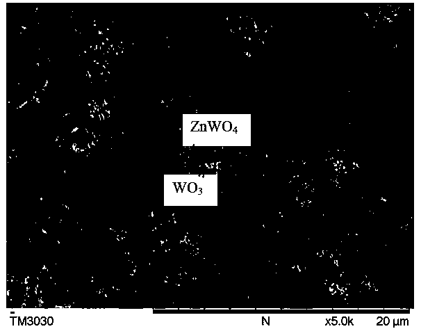 Method for preparing tungsten trioxide/tungstic acid composite photocatalytic material through in-situ self growth