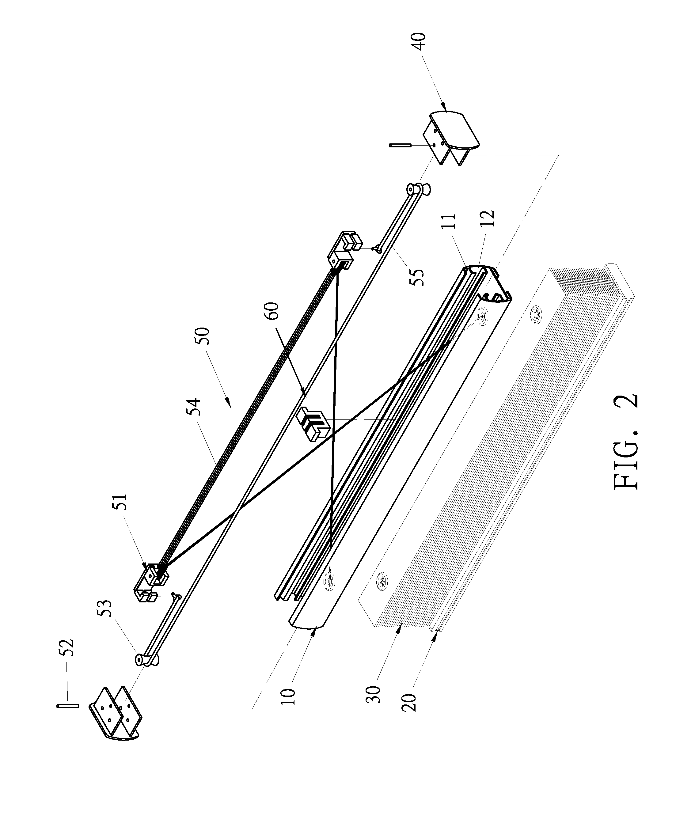 Pull rope free curtain structure