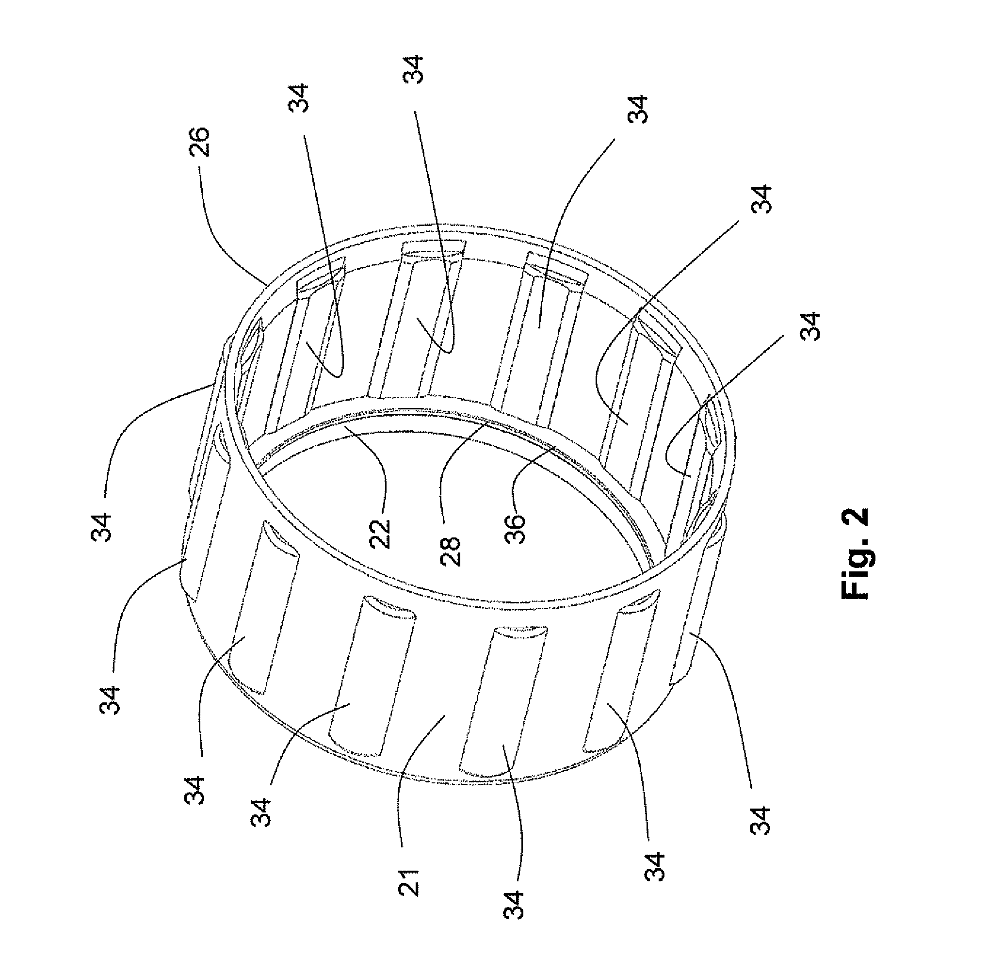 Pressure sensor having a cylindrical pressure measuring cell