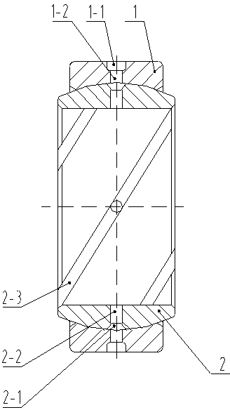 Centripetal joint bearing with spiral groove on internal diameter