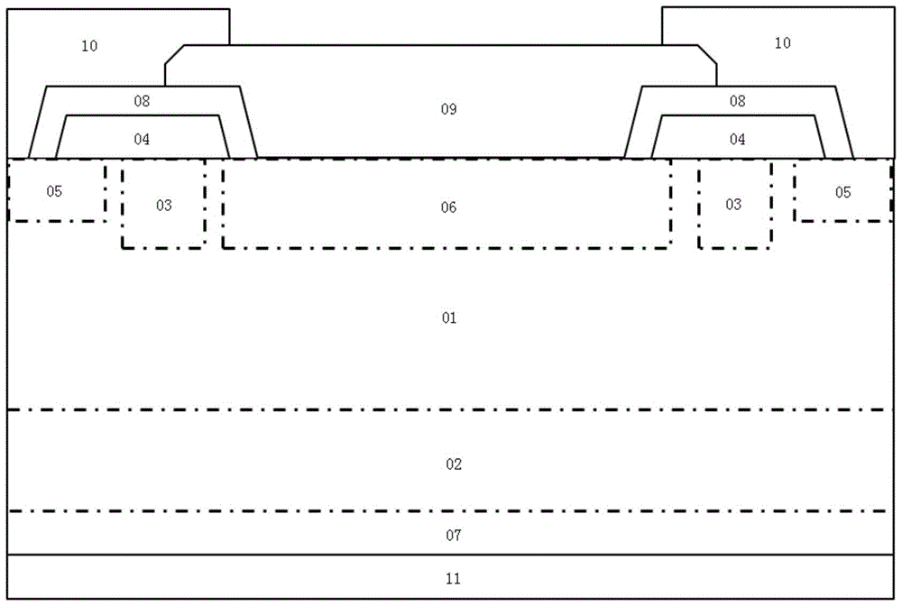 Fast recovery diode chip with low-concentration doped emitter region and its manufacturing method