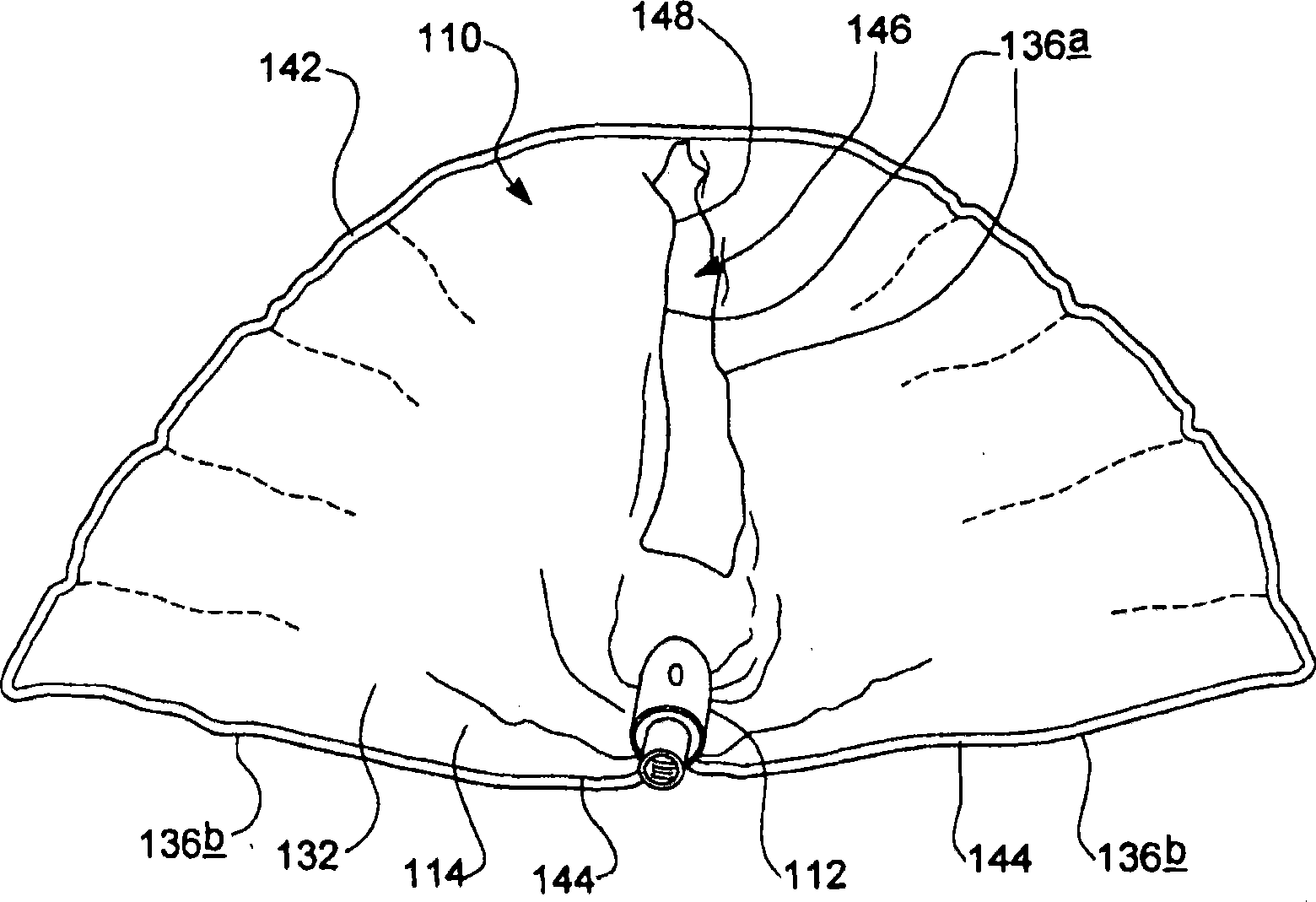 Mophead with a sheet of mop material forming a splayable skirt