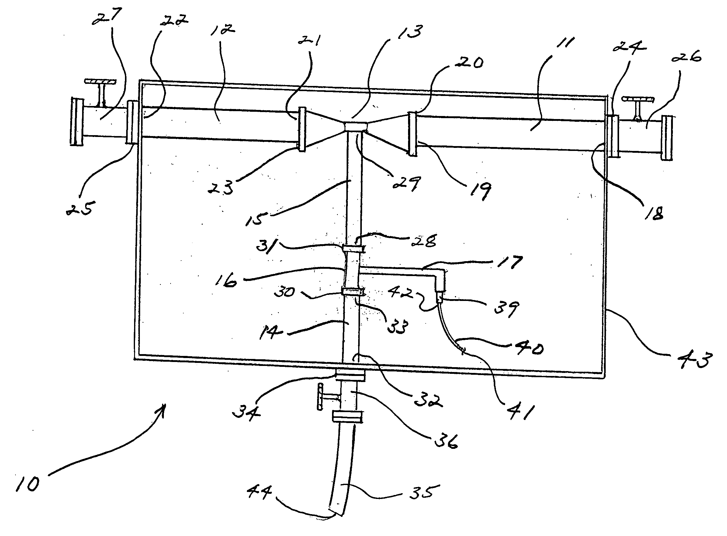 Biological fluid treatment and disposal apparatus and method