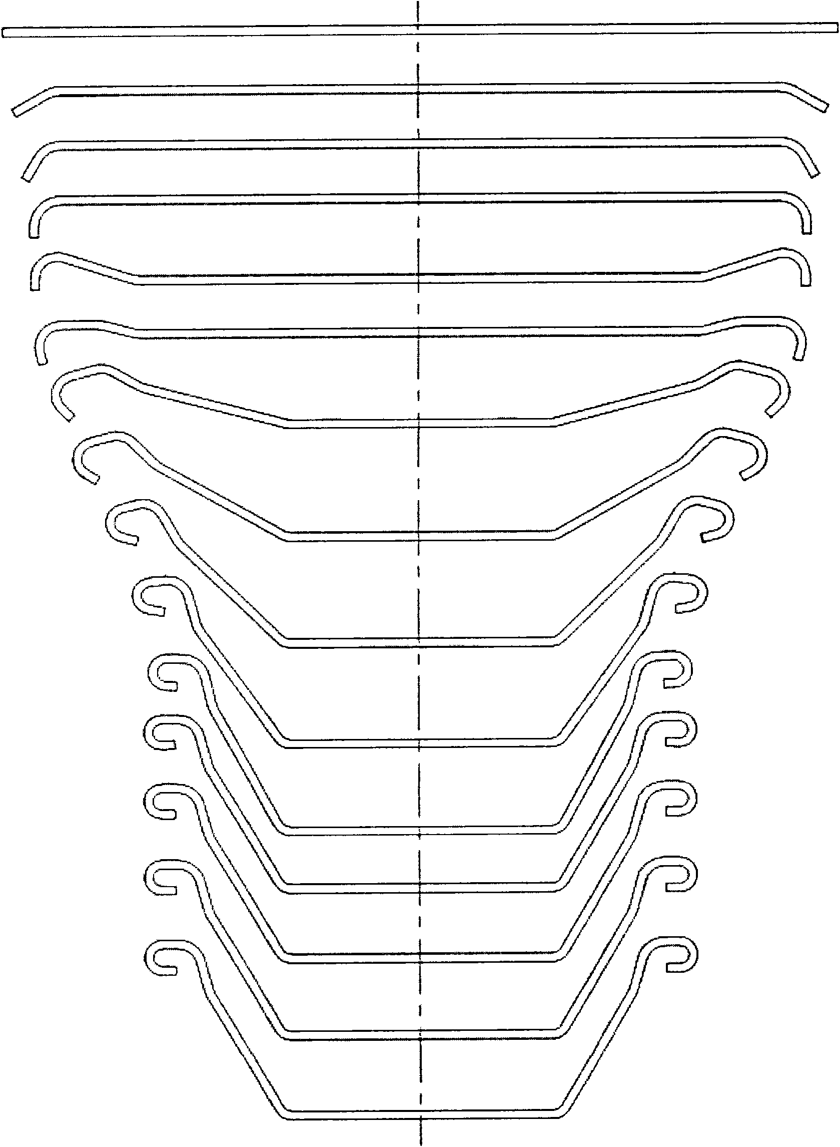 Roll type continuous cold-bending forming fabricating method for U-shaped steel sheet pile