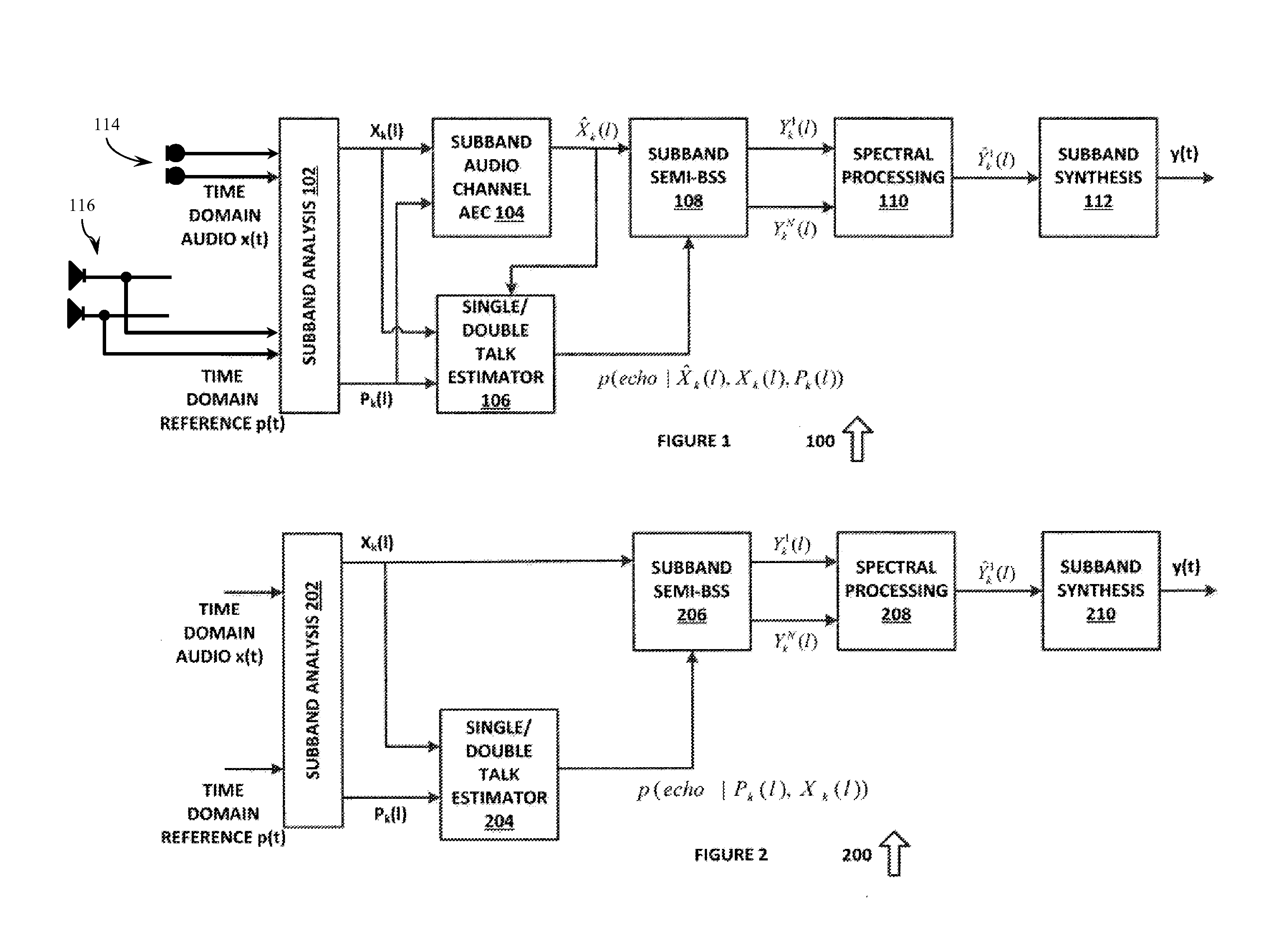 Robust acoustic echo cancellation for loosely paired devices based on semi-blind multichannel demixing