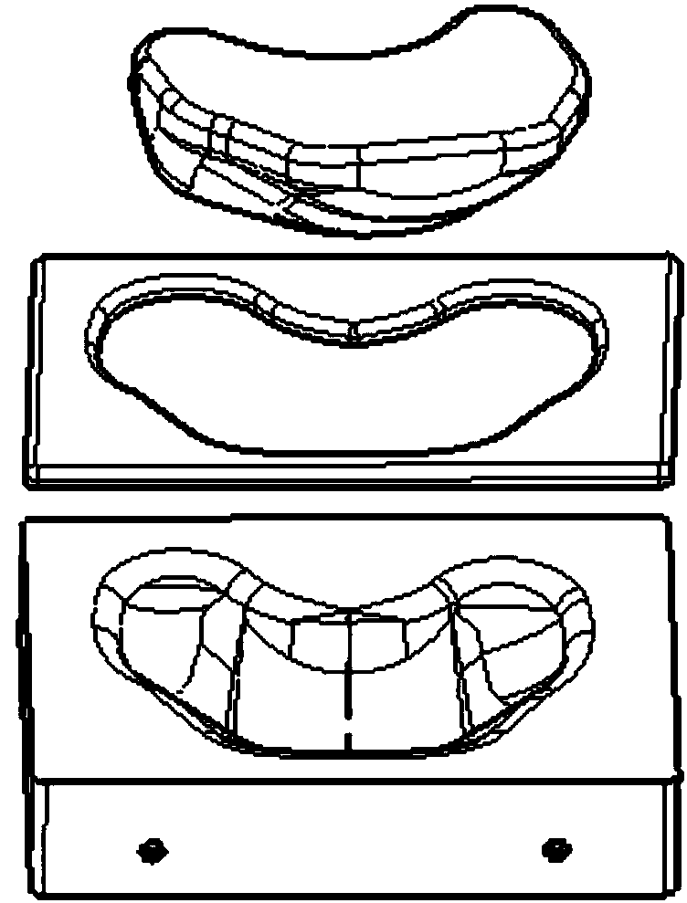 Design method of rubber forming mold of variable cross-section high-curvature differential flow adjusting cover part