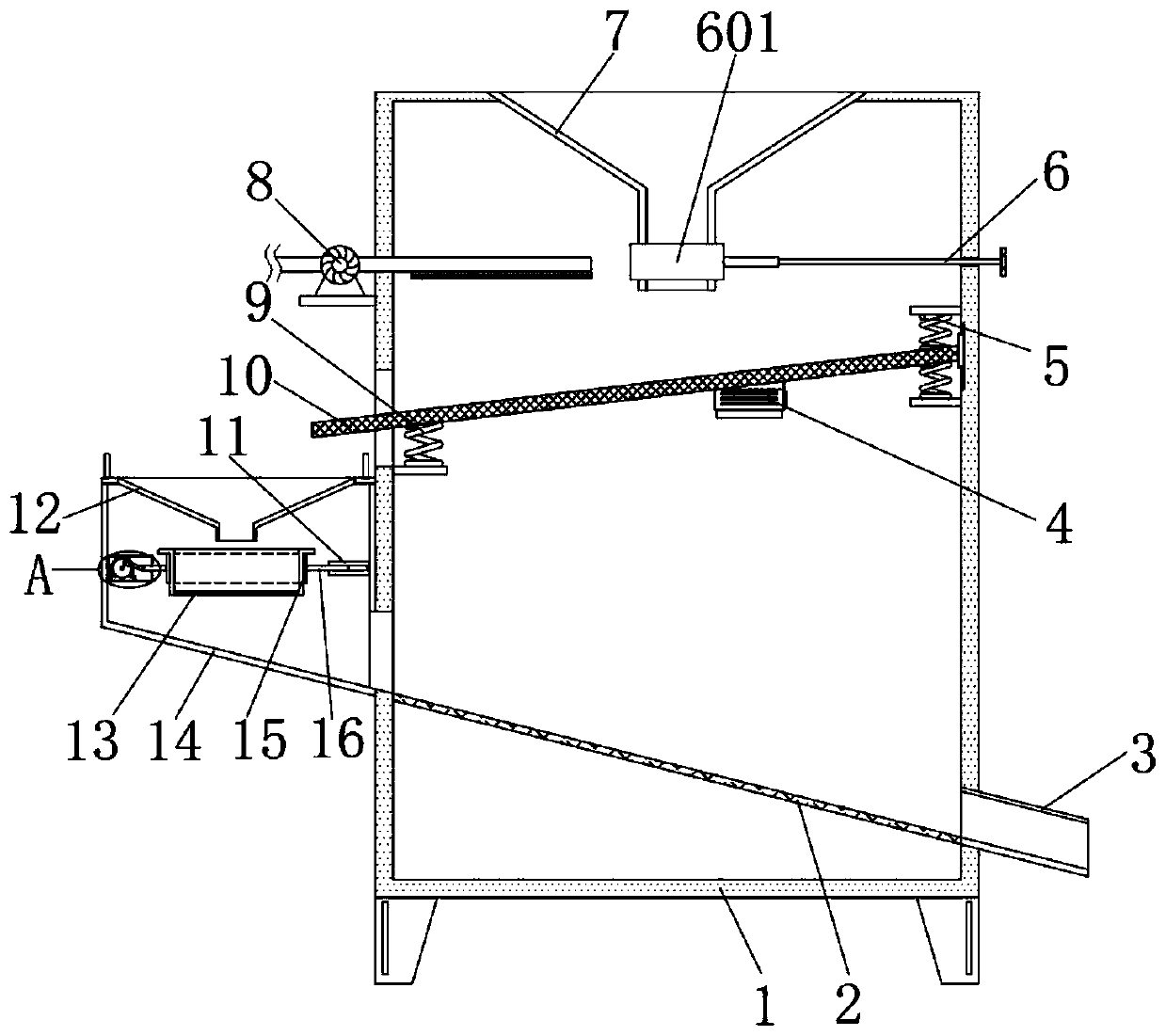 Pebble removing device for flour production