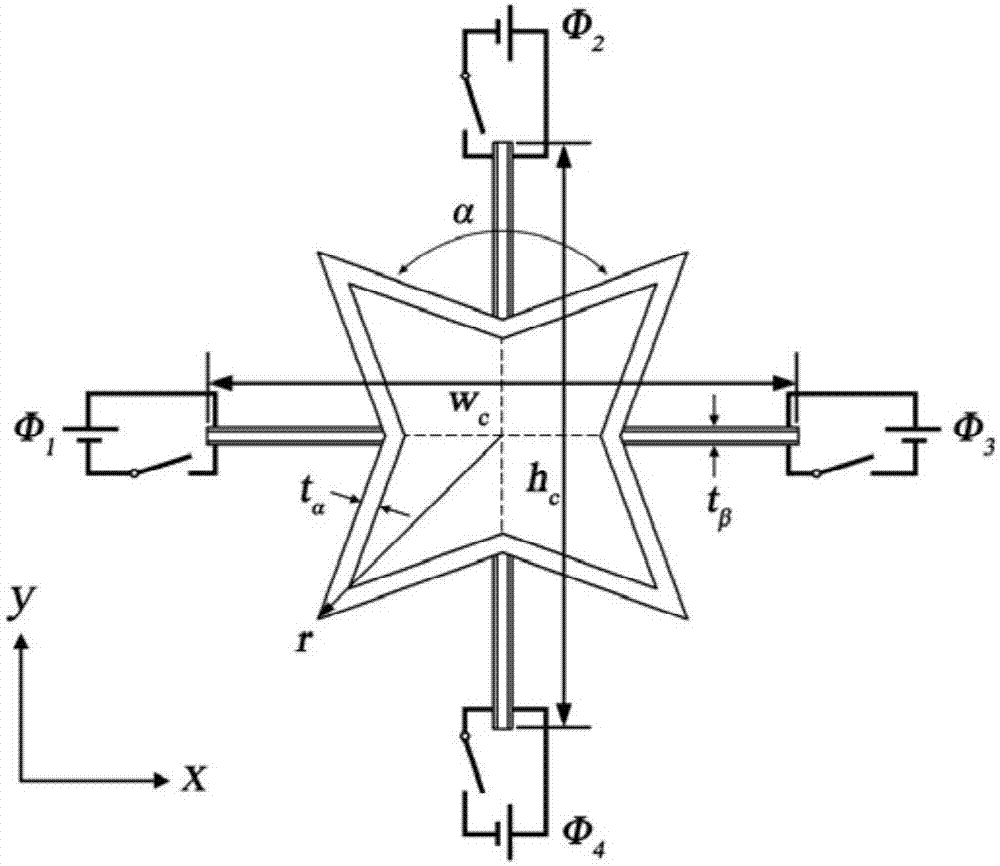 Starlike negative Poisson's ratio structure based on dielectric electroactive polymers