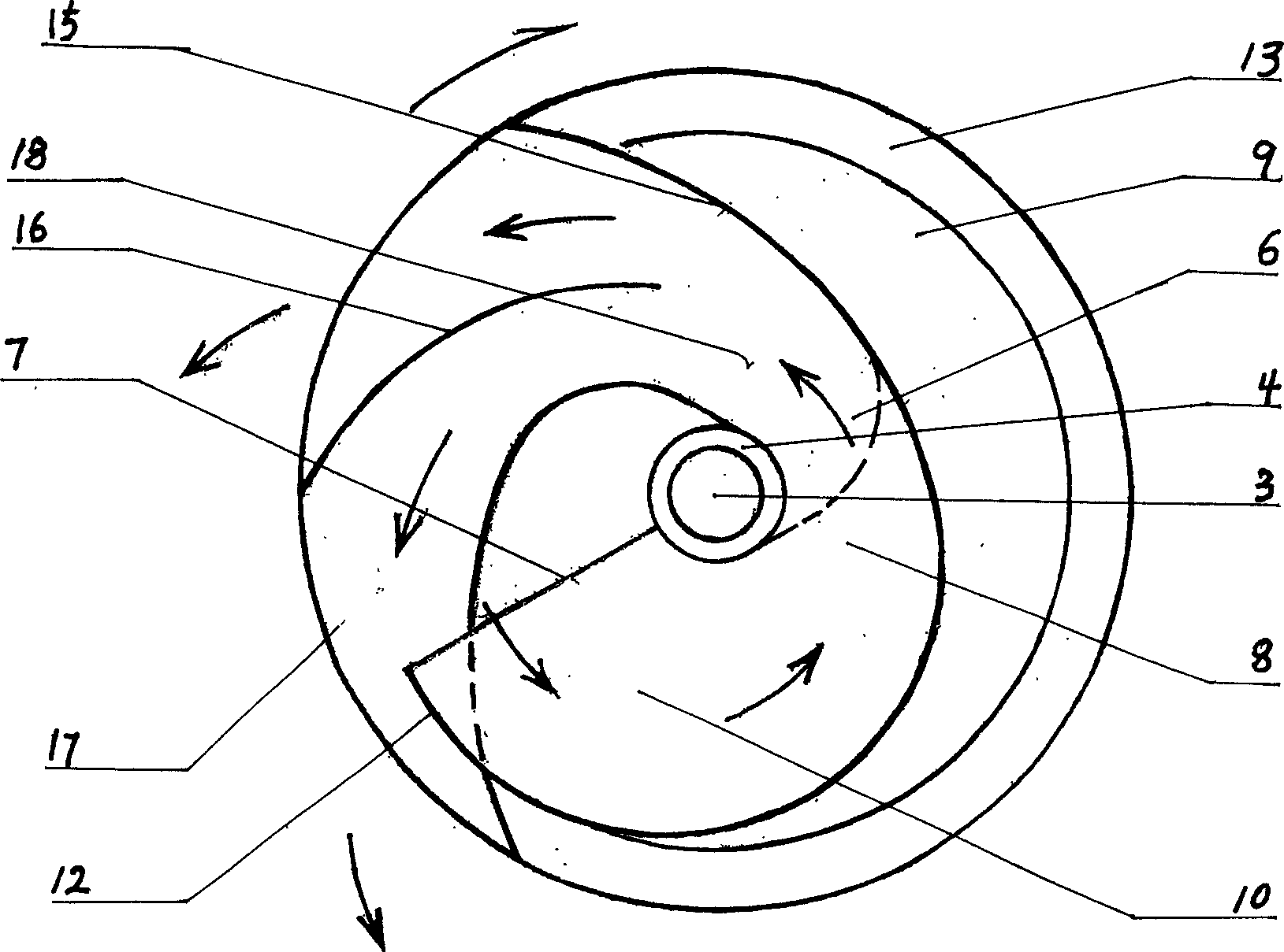 Helical centrifugal impeller with turbofan bucket and application method of the impeller in fluid transportation