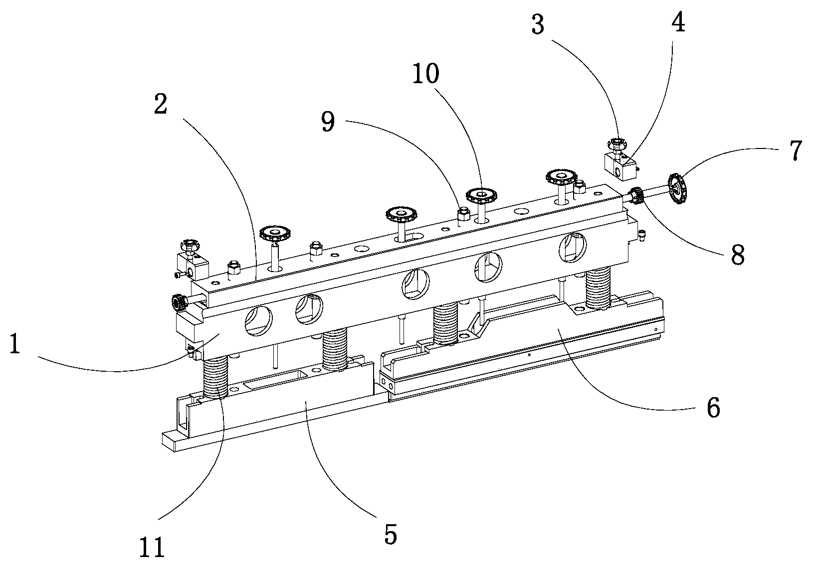 Upper pressure plate structure for heat sealing device of bag making machine