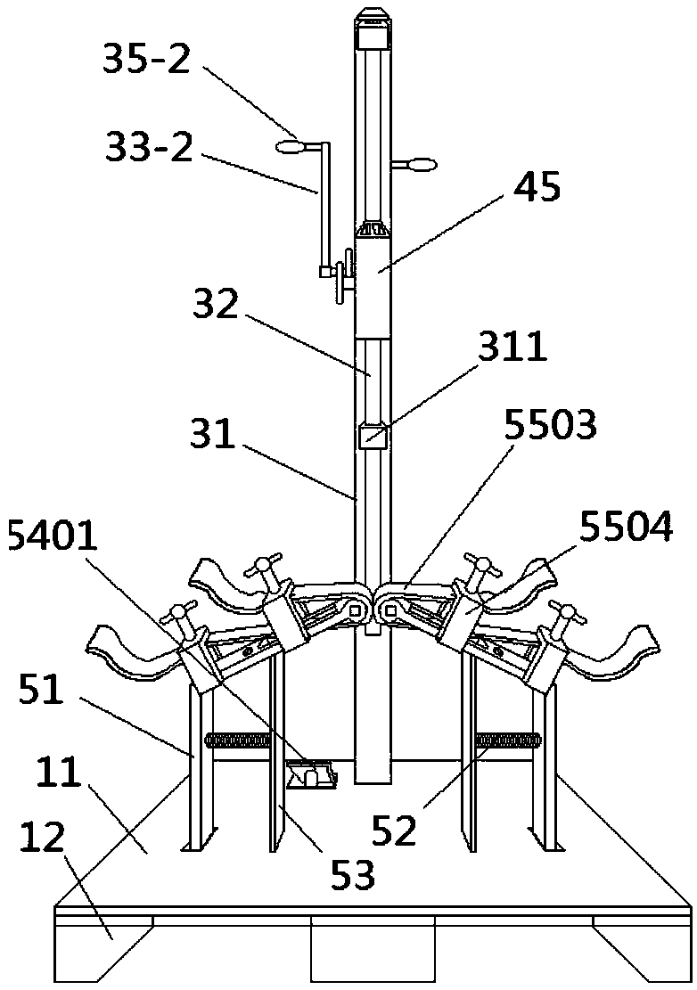 A tinning device for gear-lifting bus bar joints