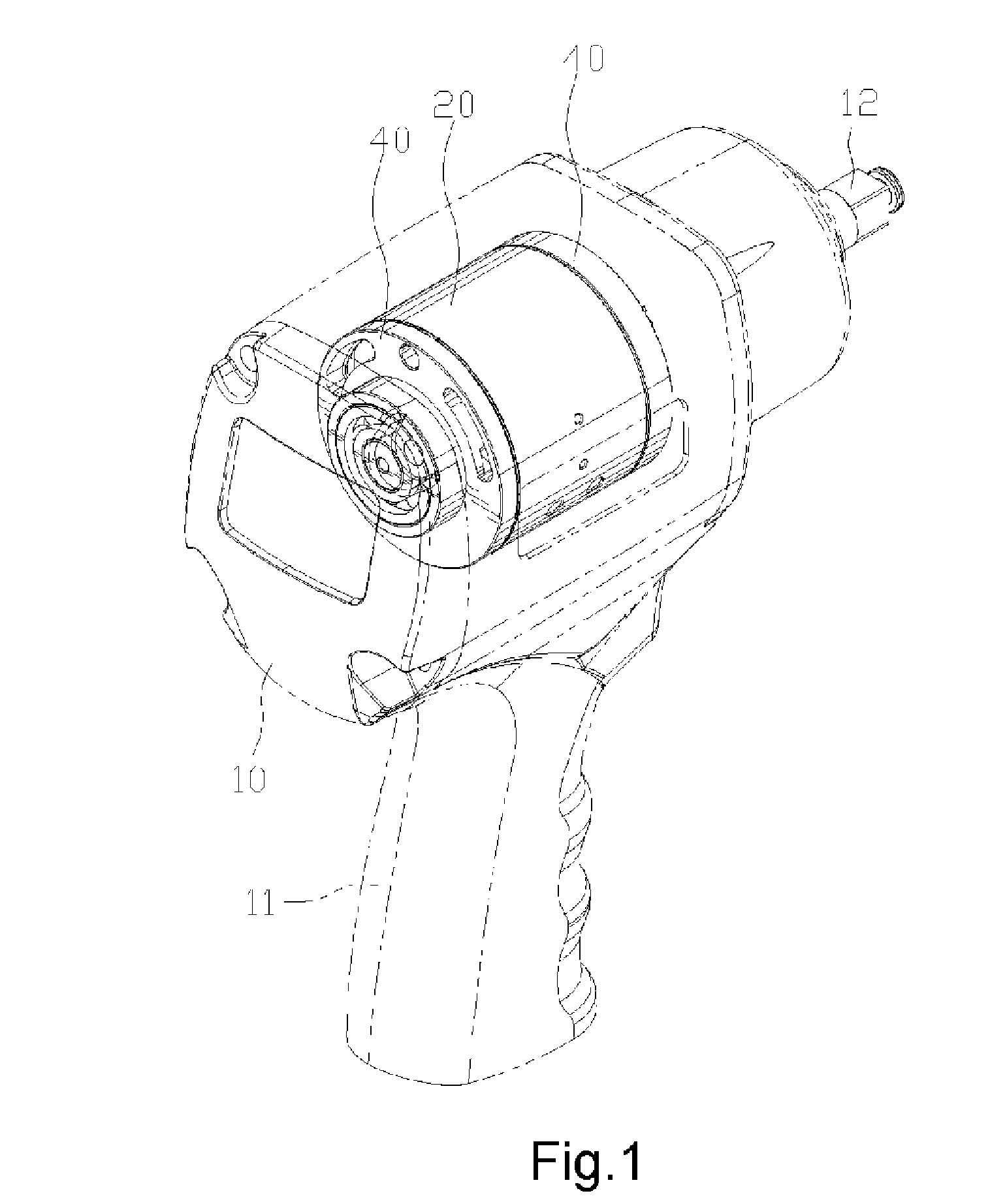 Pneumatic tool with pressure-stabilizing cylinder