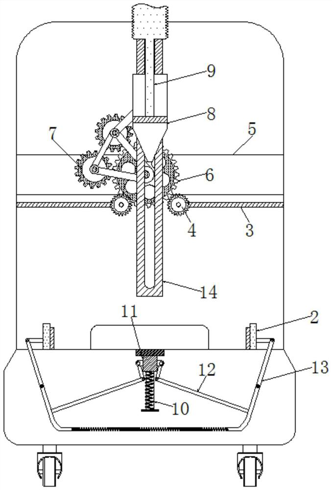 A motherboard dispensing device based on reciprocating motion for quantitative dispensing and synchronous clamping