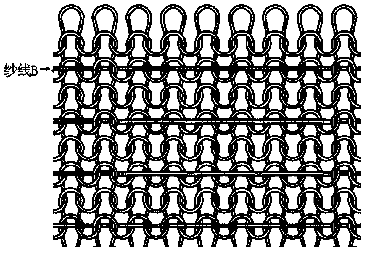 Single weft laid-in covered stitch structure and knitting method thereof