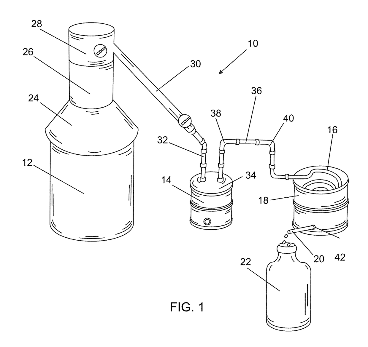 Method and apparatus for purifying water, potable spirits and essential oils