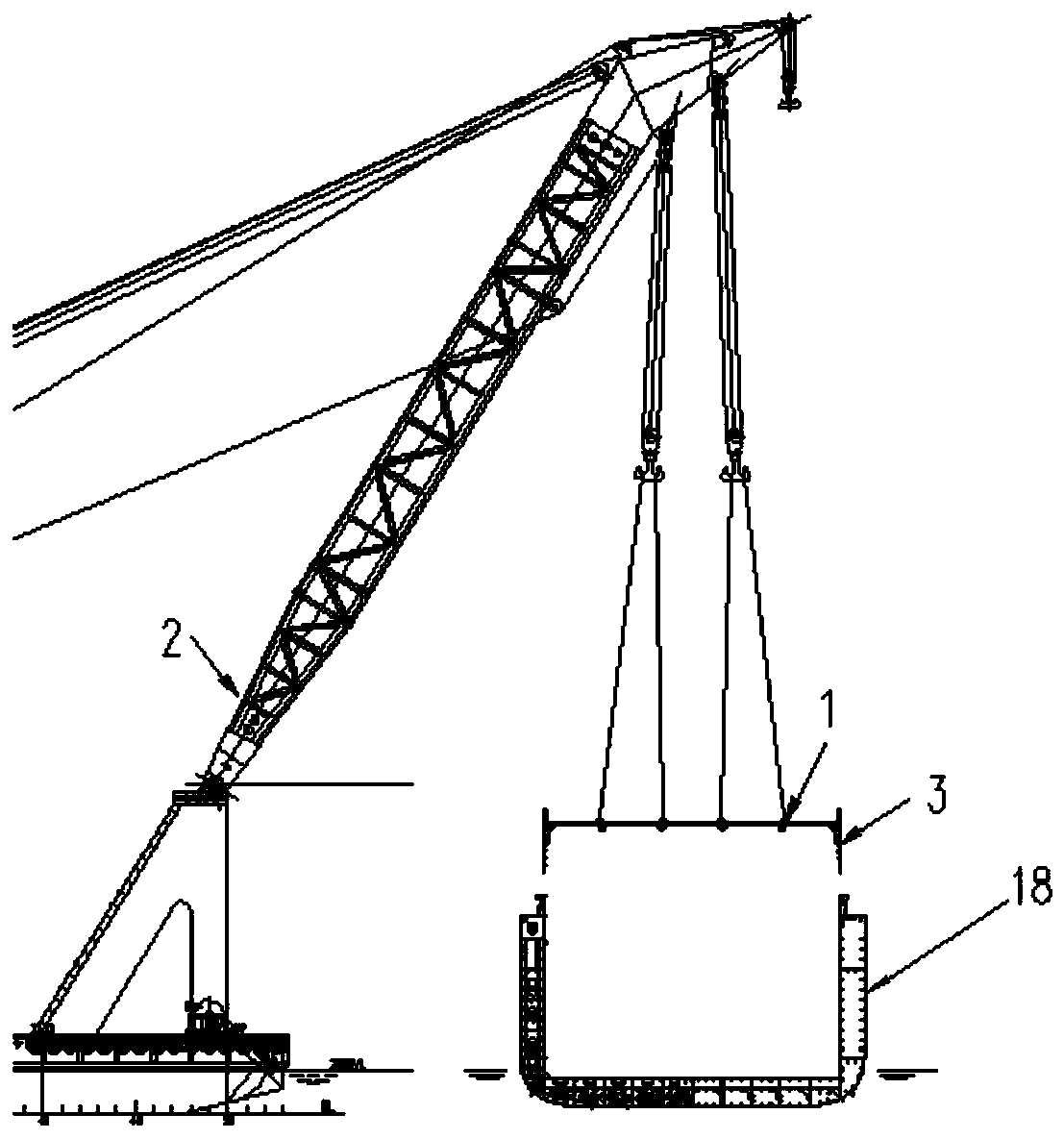 Hoisting process for general section of warehouse deck of orange juice ship