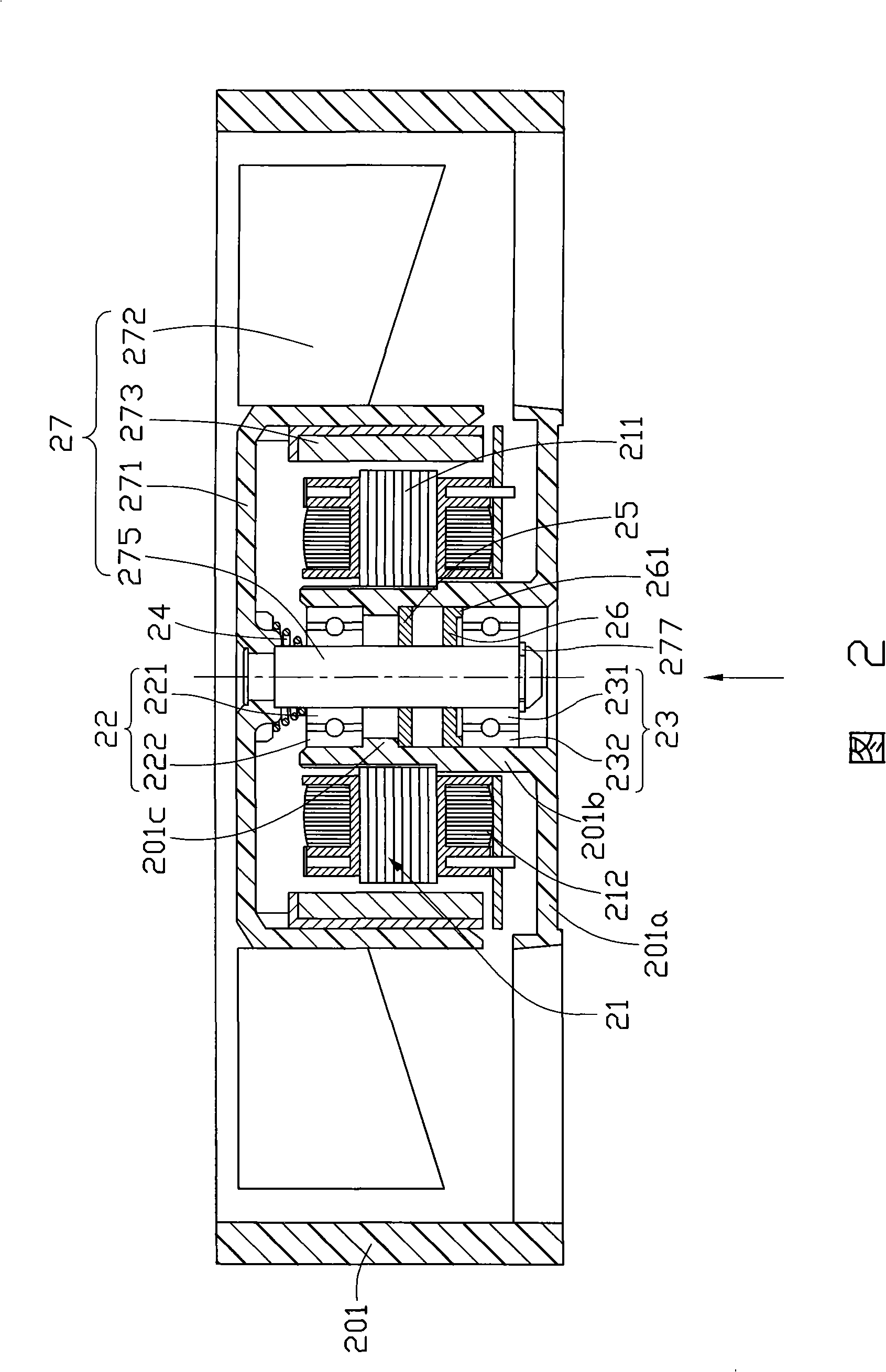 Motor bearing structure