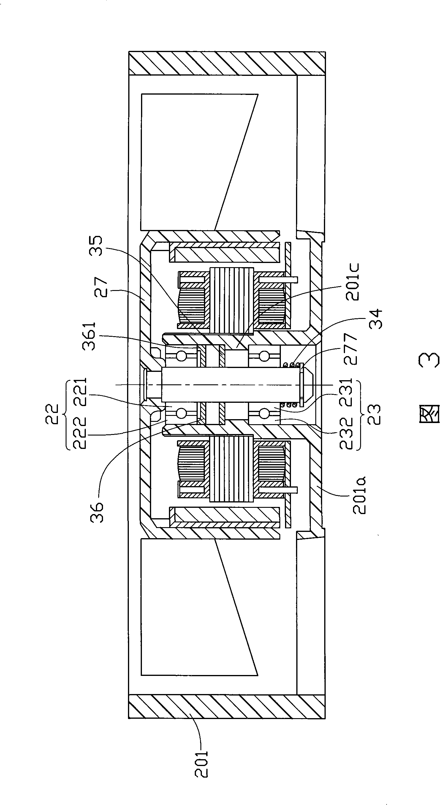 Motor bearing structure