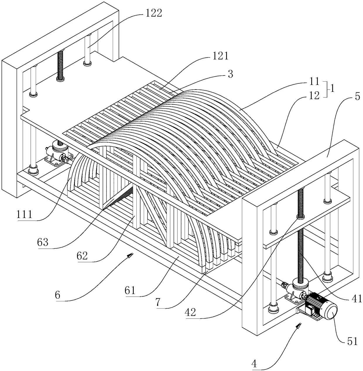 Automatic laying production line for preformed piece at wind power blade root and control method