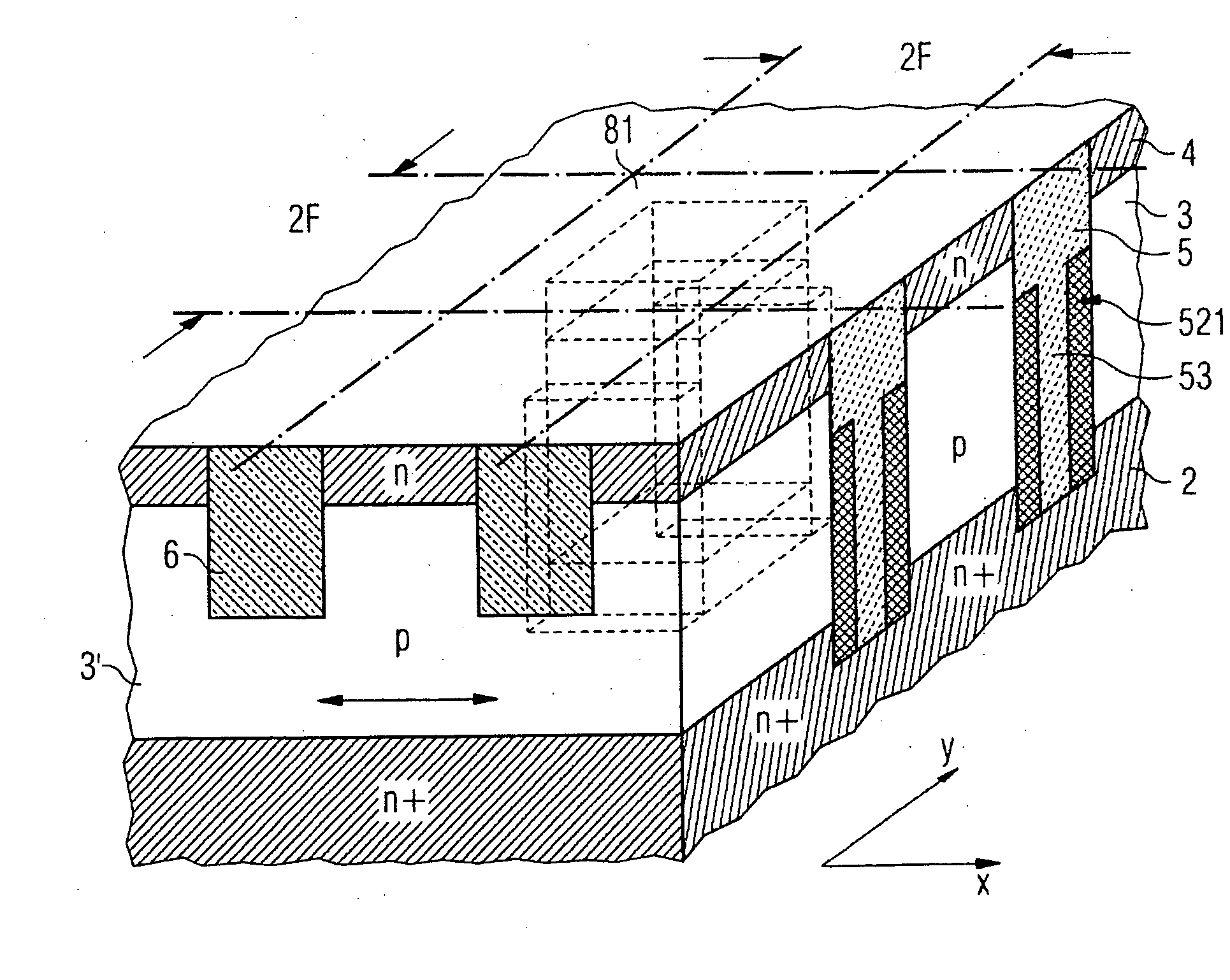 Method of fabricating and architecture for vertical transistor cells and transistor-controlled memory cells