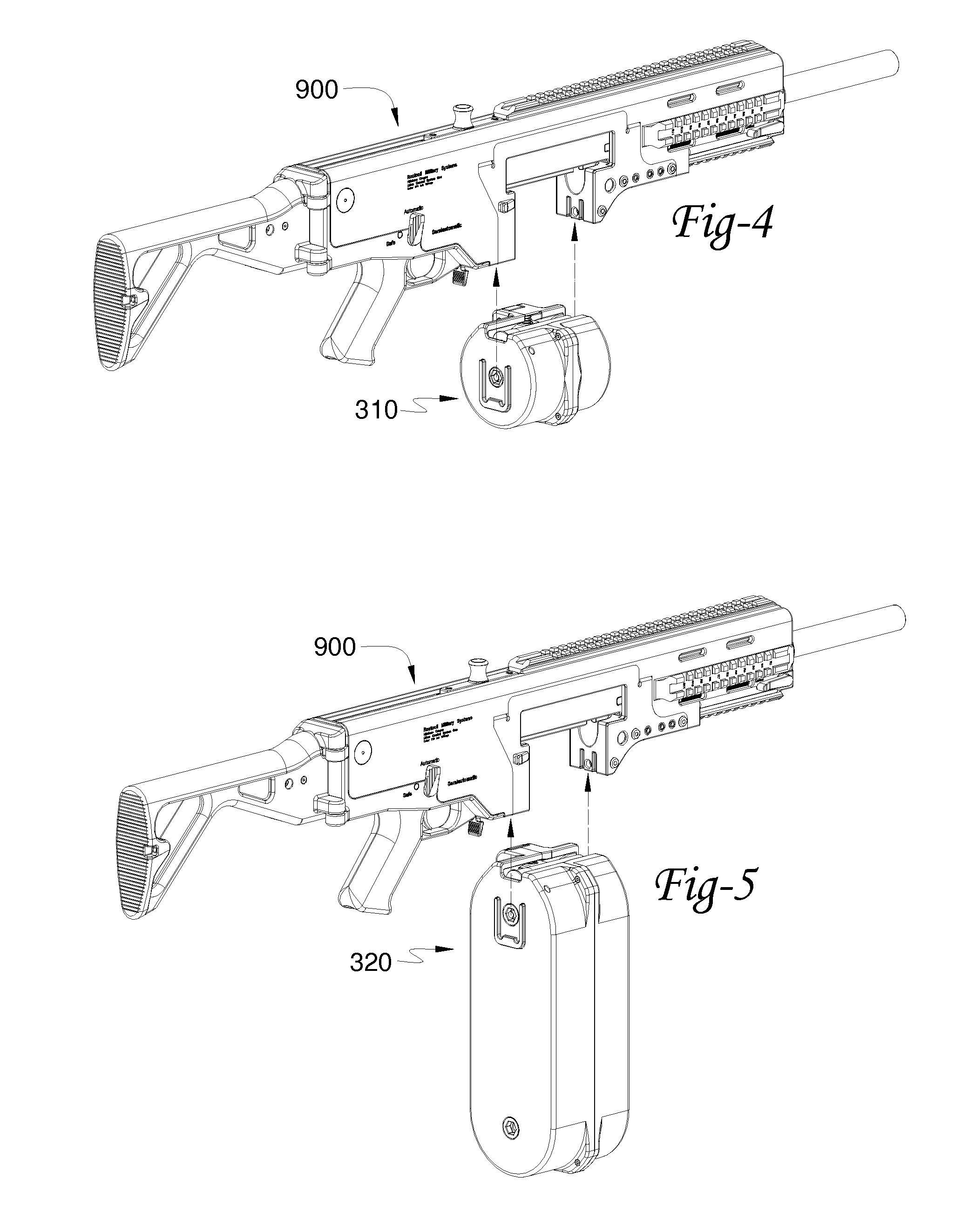 Urban combat system automatic firearm having ammunition feed controlled by weapon cycle