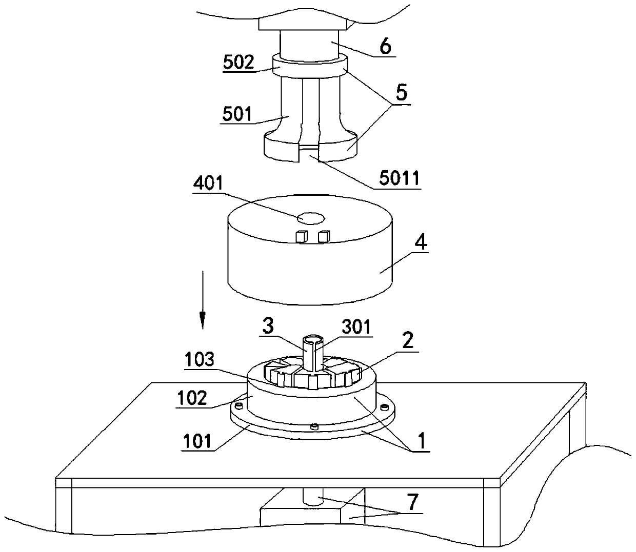 Nitrogen and oxygen sensor assembling, clamping and forming mold