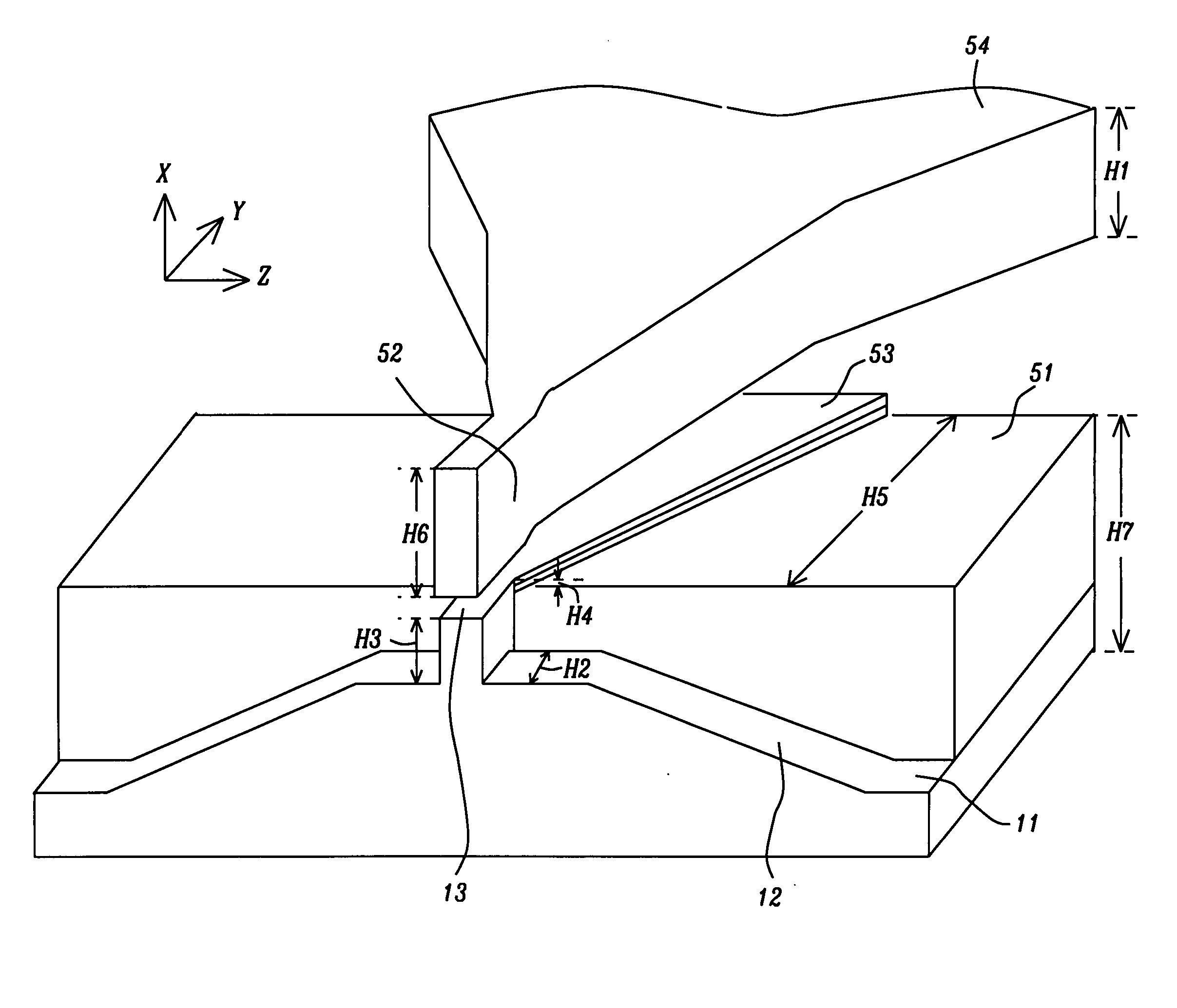 Bottom pole structure with back-side steps