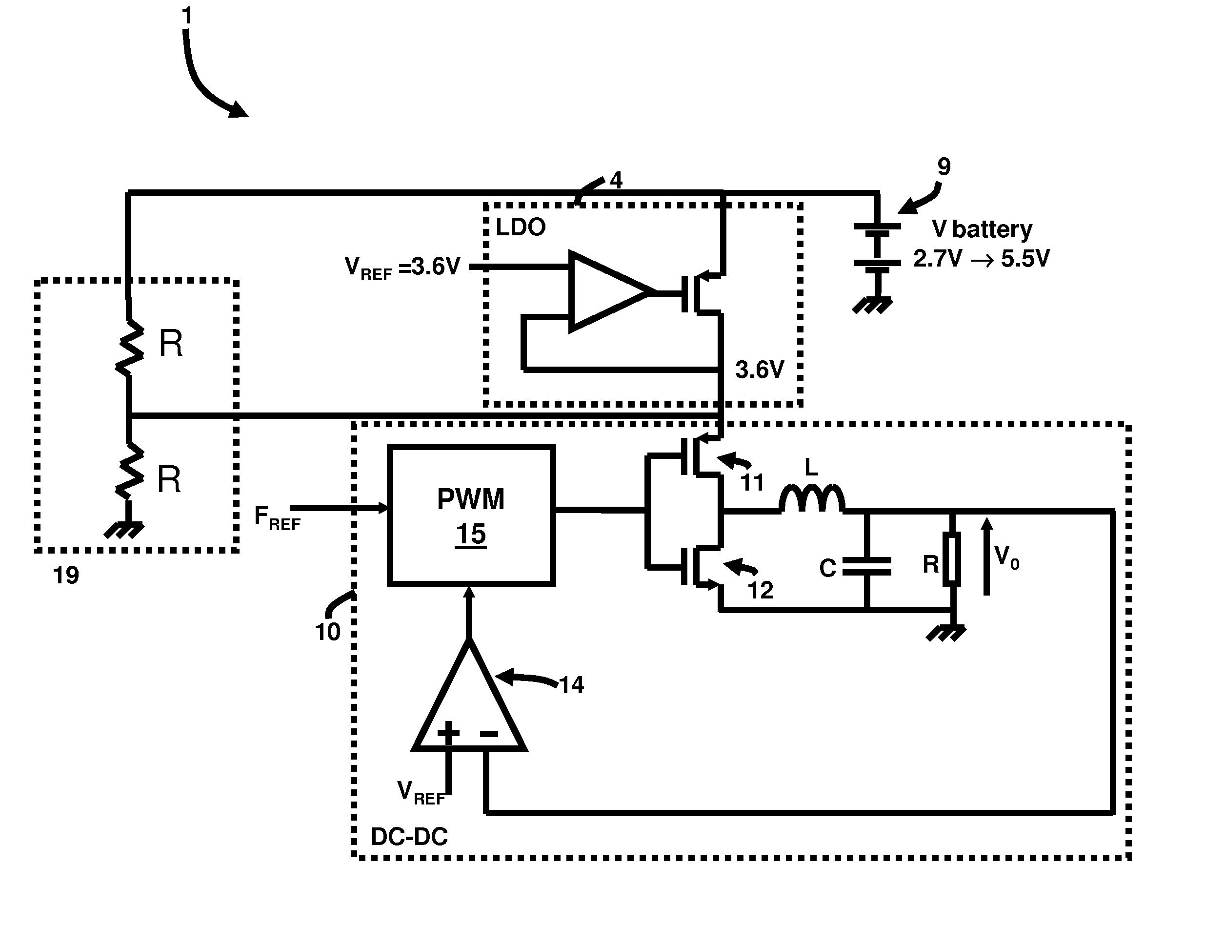 Integrated CMOS dc-dc converter implementation in low-voltage CMOS technology using ldo regulator