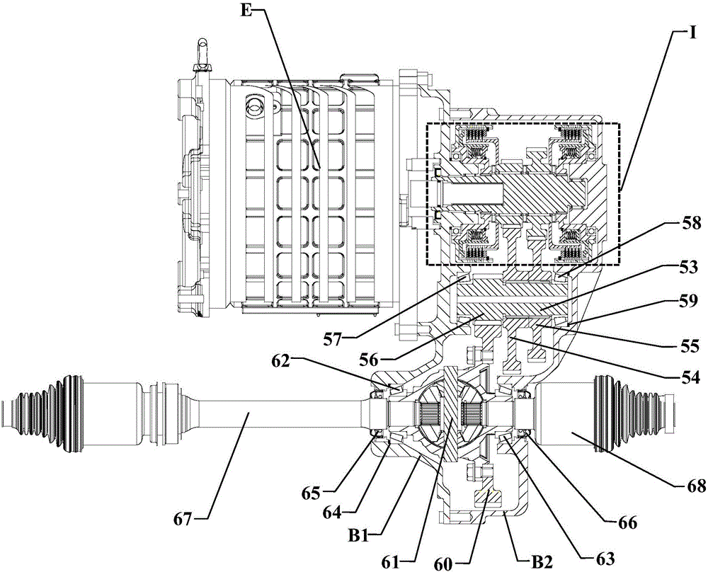 Two-gear transmission for electric vehicle