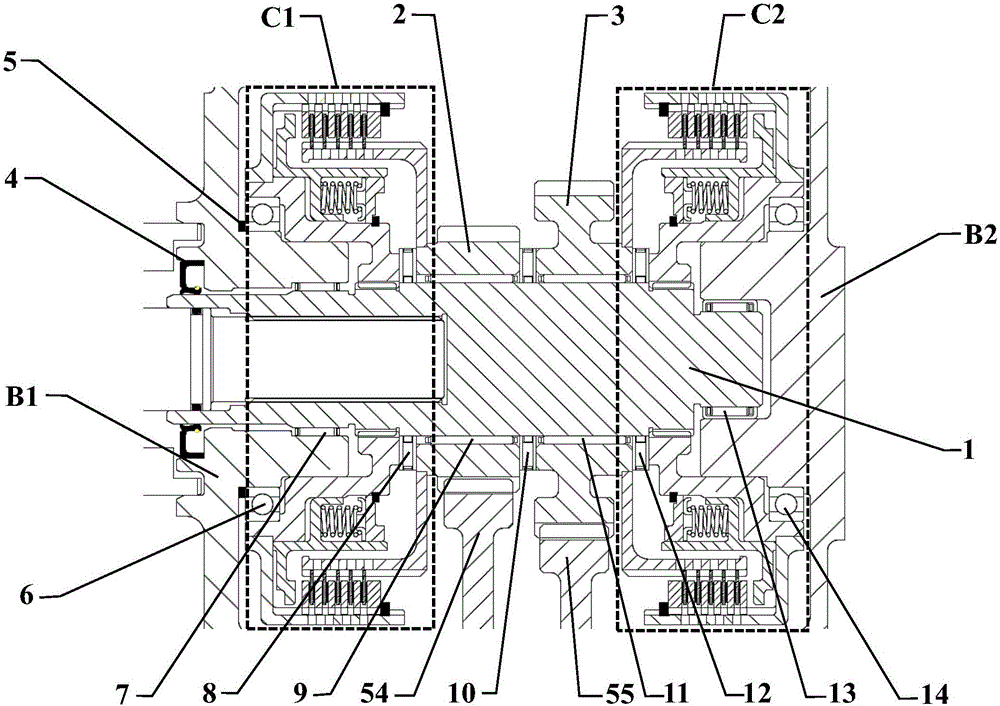 Two-gear transmission for electric vehicle