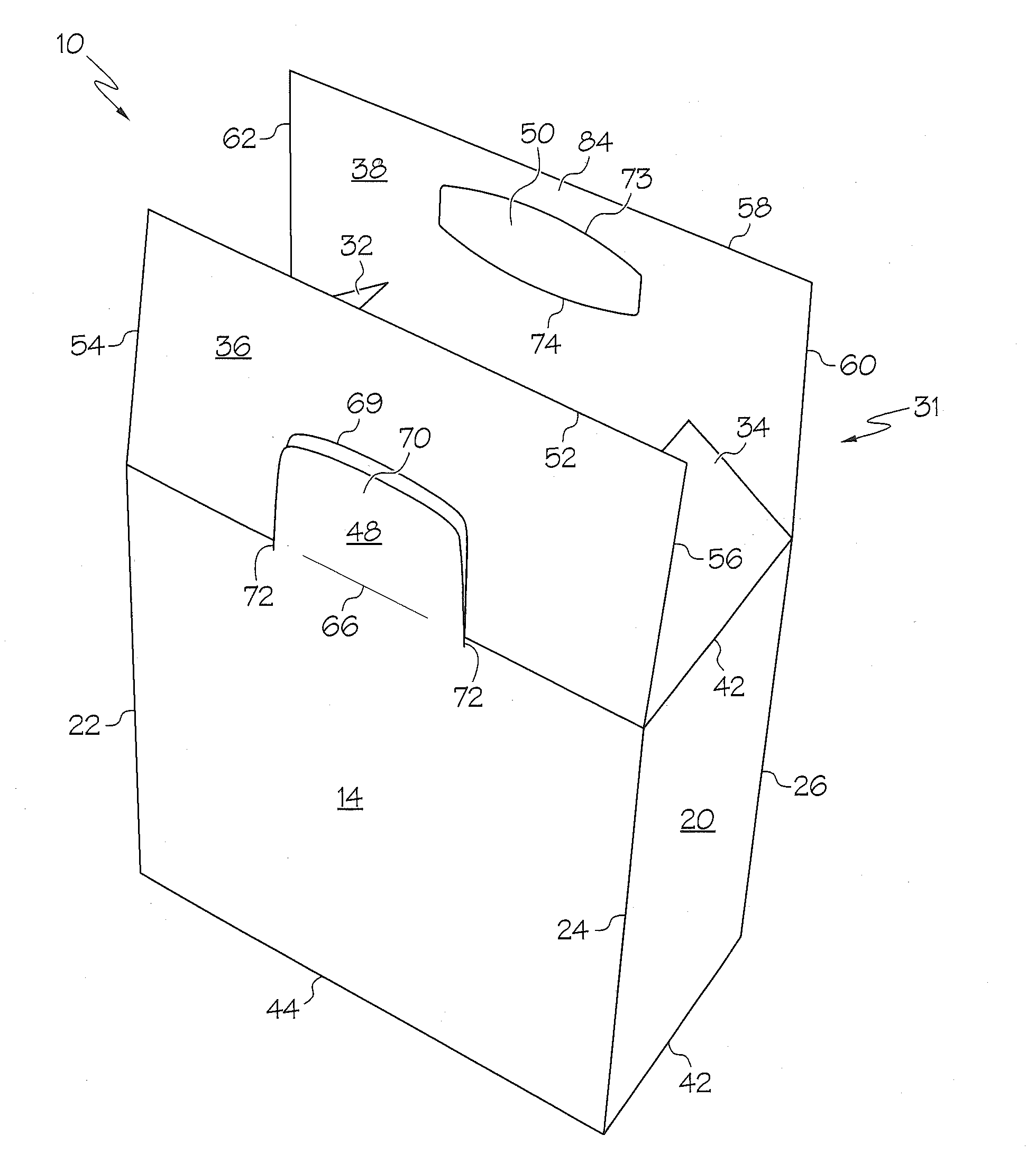 Tab lock closure for a container